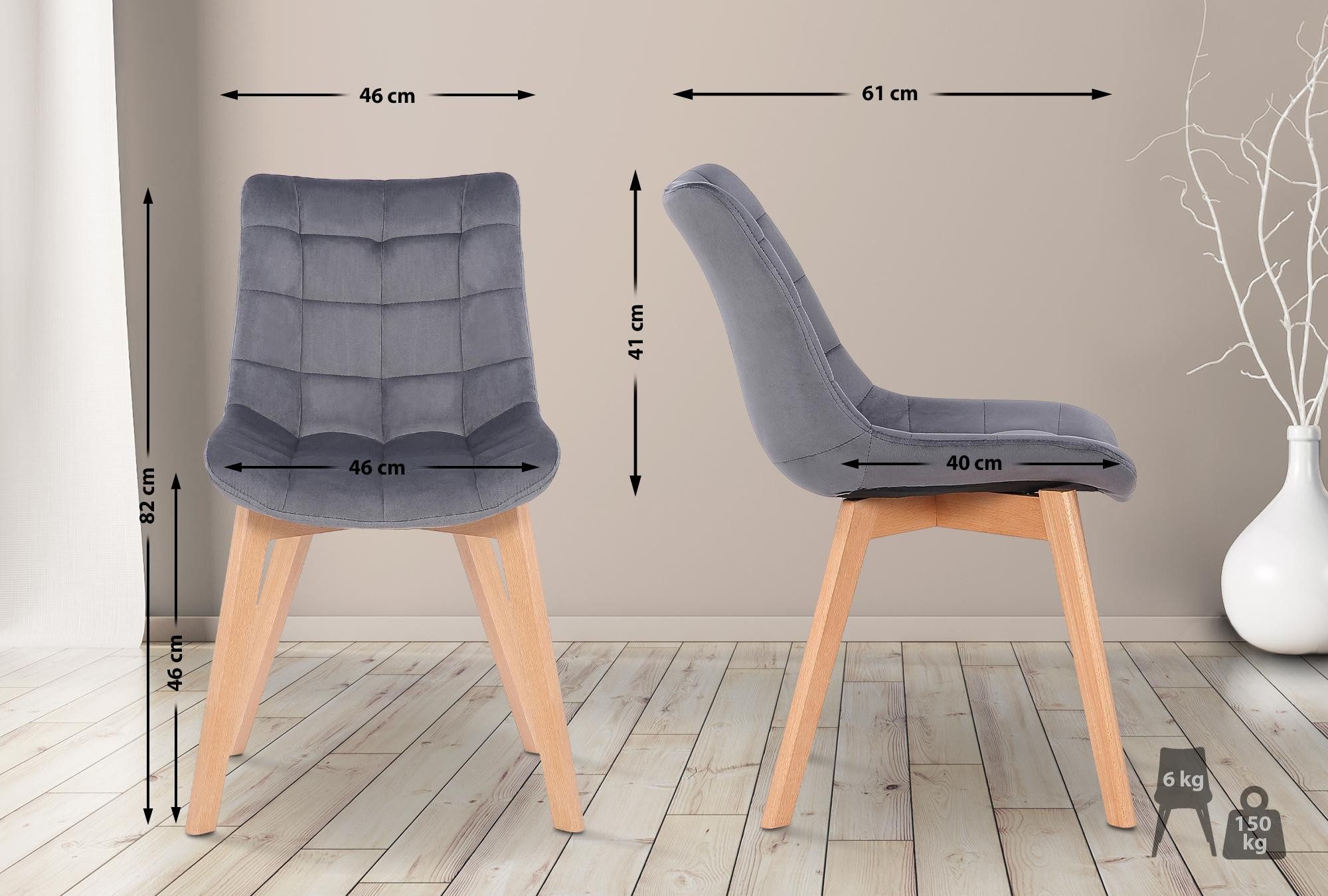 CLP Esszimmerstuhl Passaic Samt (2er Set), günstig online kaufen