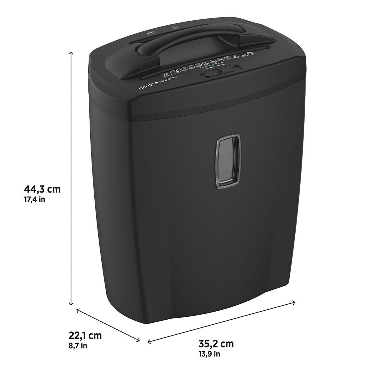 GENIE Aktenvernichter 580 XCD Plus, Partikelschnitt 5x18 mm, 10 Blatt, 21 Liter