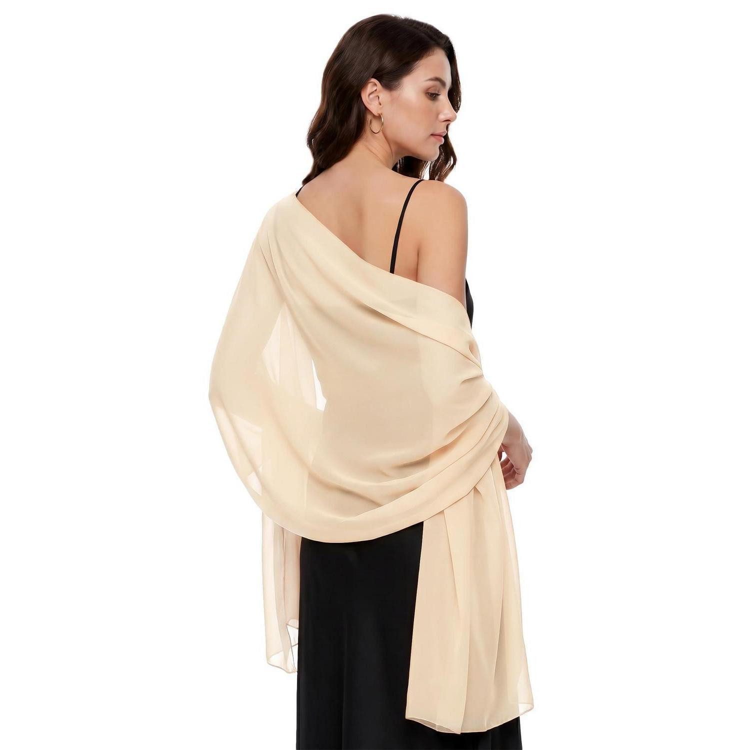 LuxusKollektion Chiffontuch Stola Damen Chiffon Leicht Sommerabendkleid, (1-St)
