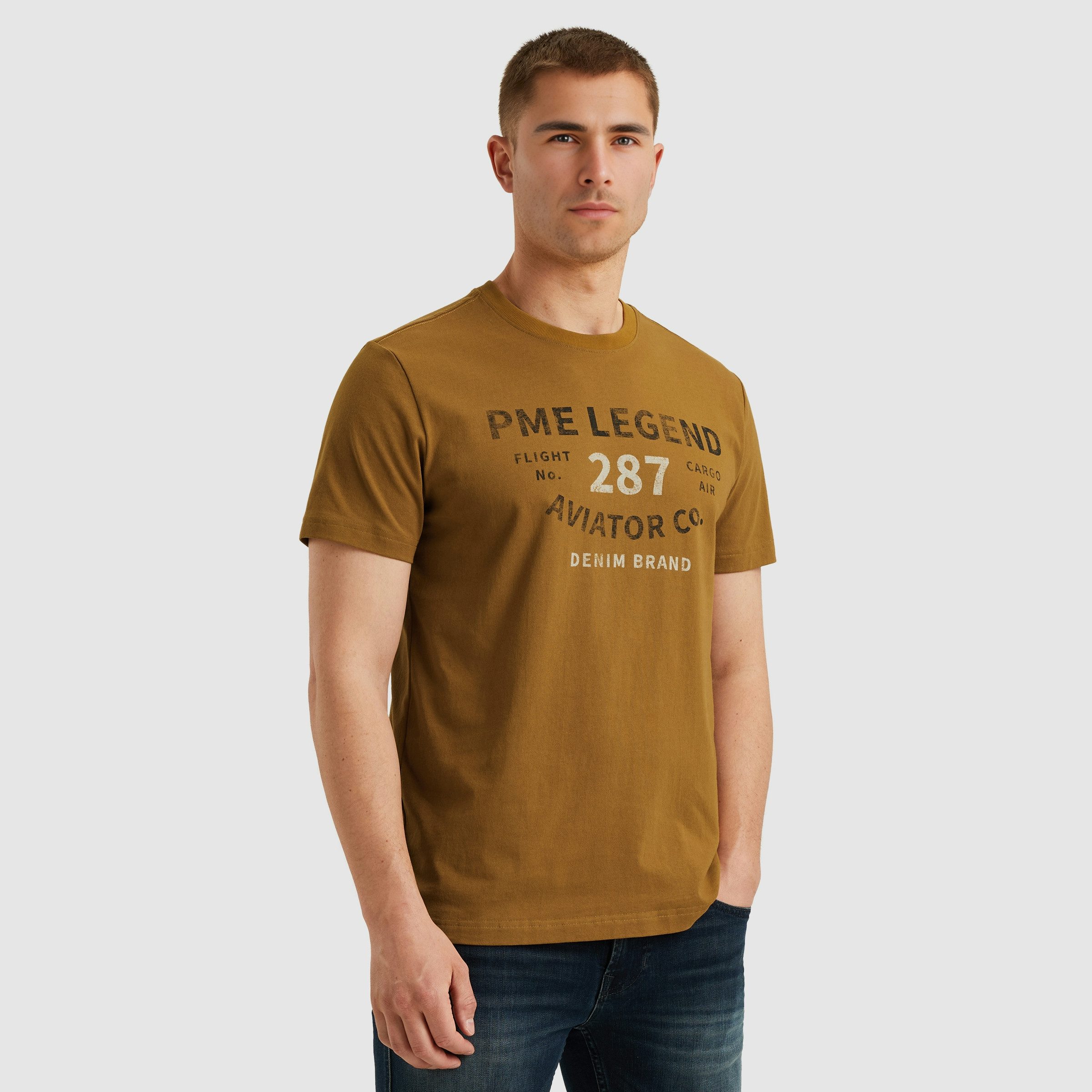 PME LEGEND T-Shirt Short sleeve r-neck open end jersey mit Logo-Print günstig online kaufen