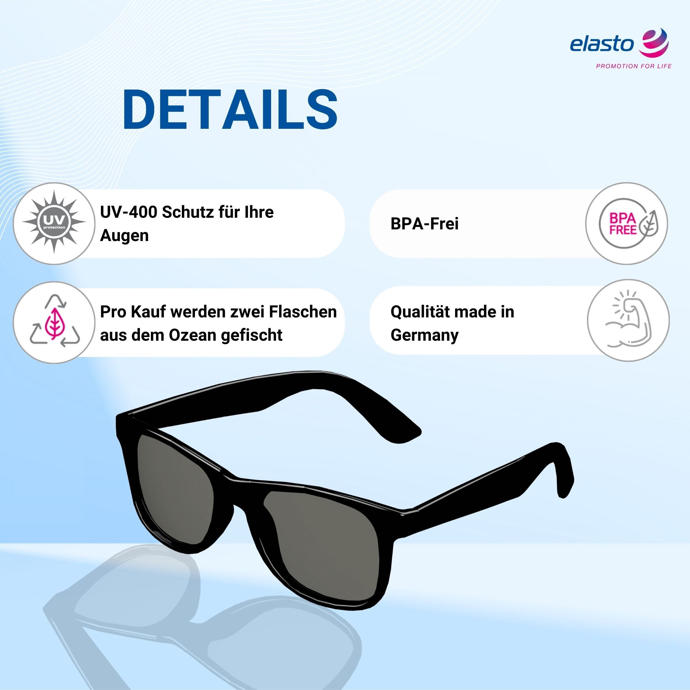 elasto Sonnenbrille BEACH Brille mit UV400 Schutz perfekt für den Sommer