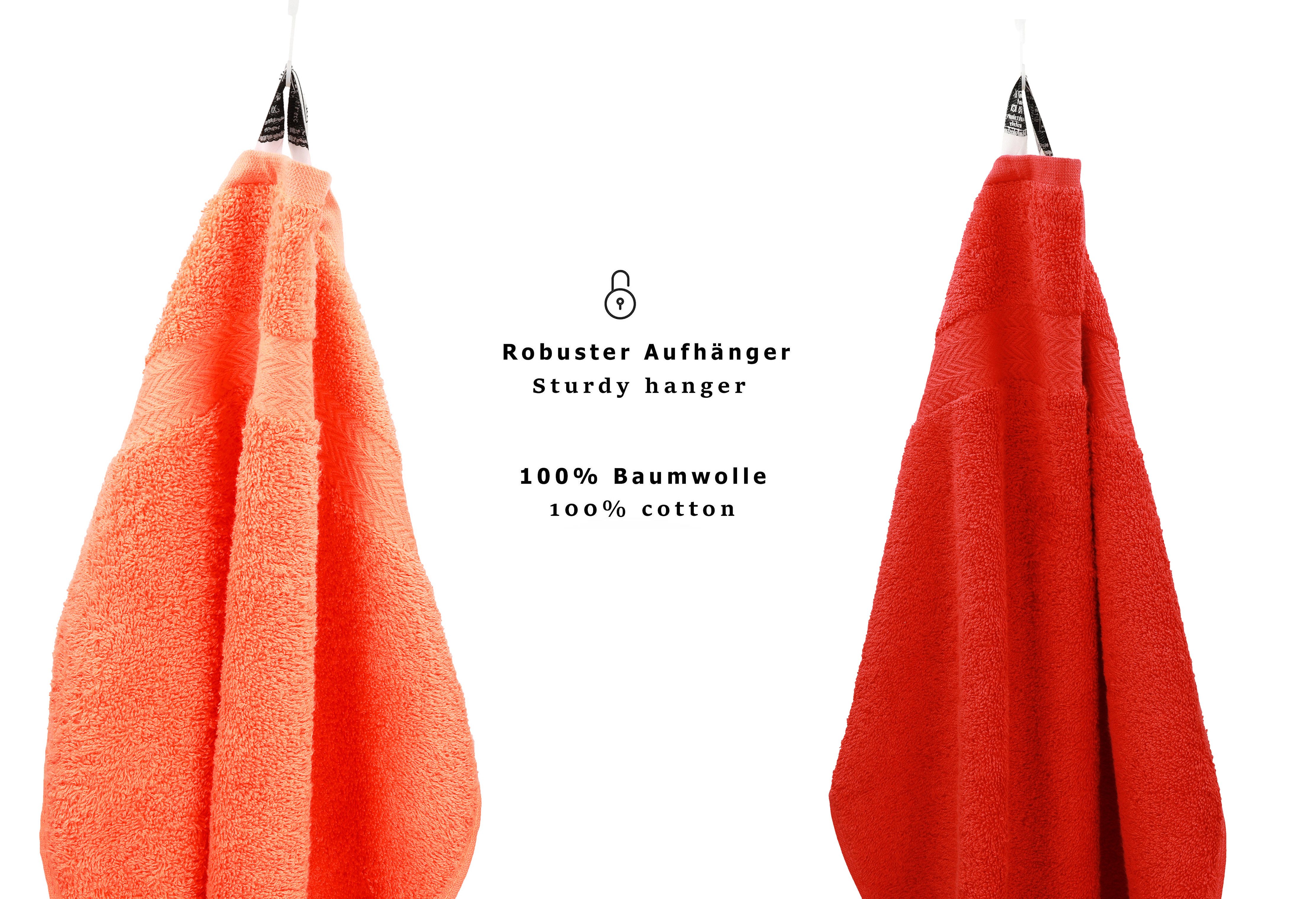 Betz Gästehandtücher 10 Stück Gästetuch Set Premium 30x50 cm Farbe orange/ rot, 100% Baumwolle (Set, 10-St)