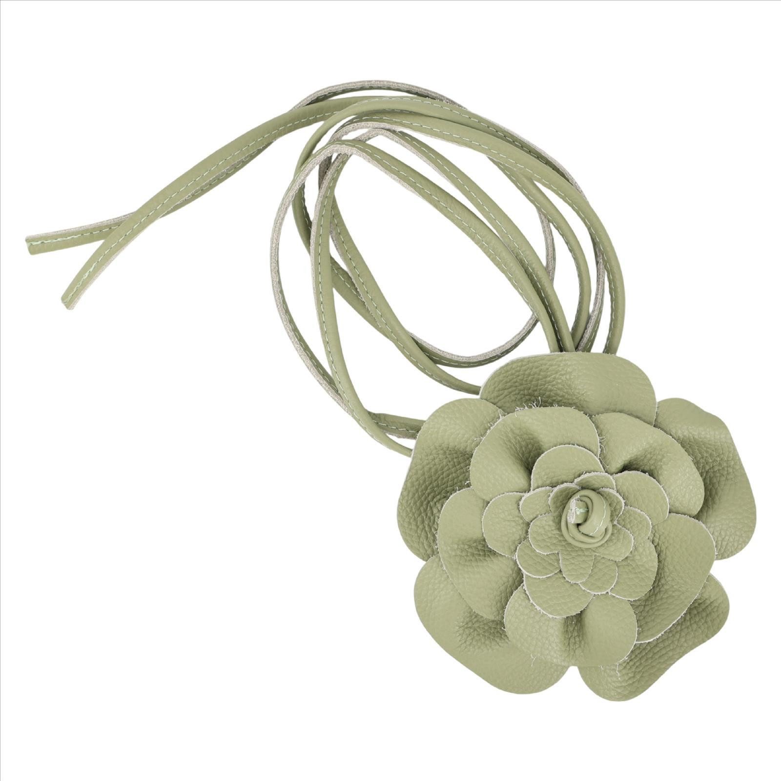 MIRROSI Taillengürtel Blume aus Echtleder zu binden, Einheitsgröße, Made in Italy Einheitsgröße (Geeignet für einen Hüftumfang bis zum ca.150 cm)
