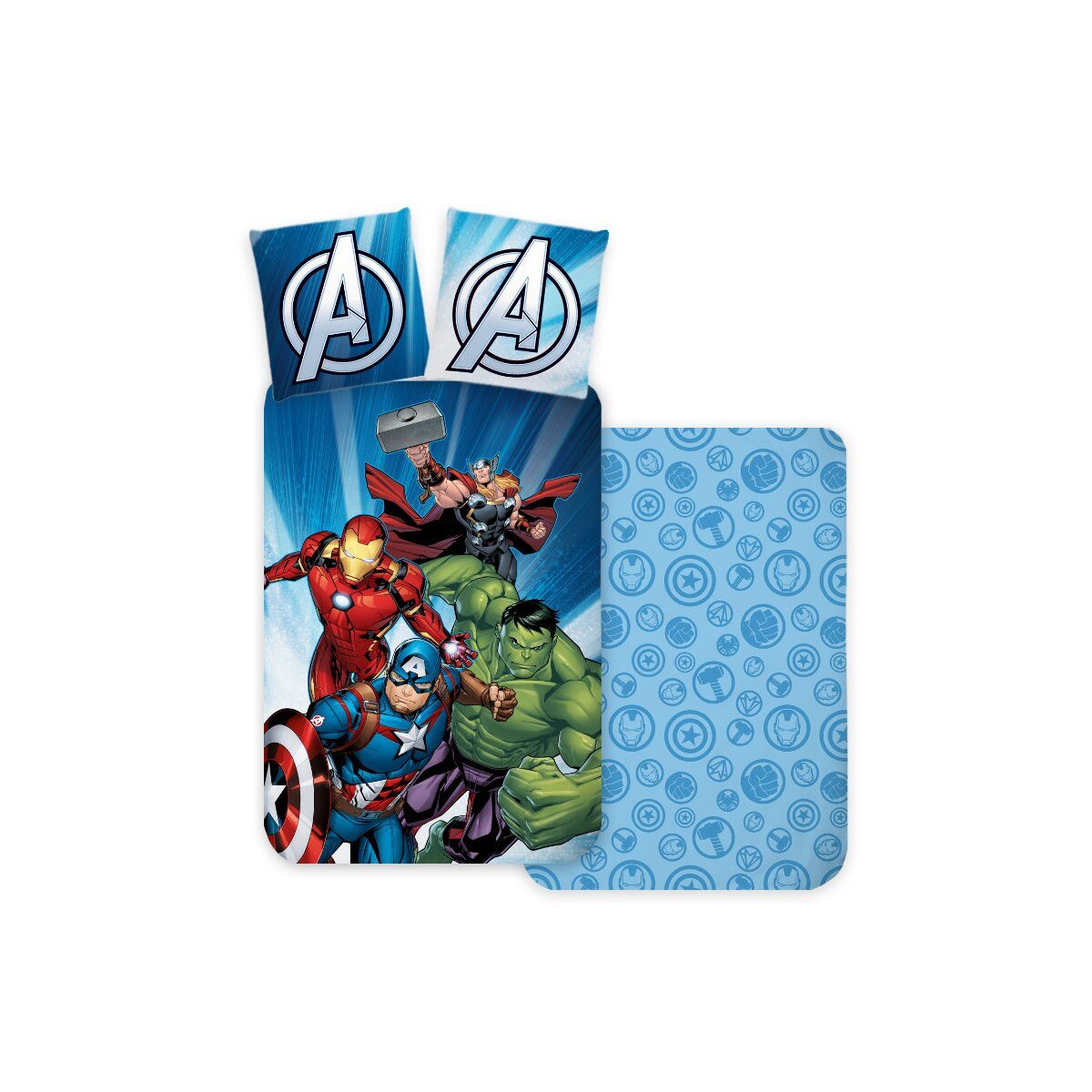 The AVENGERS Bettwäsche Avengers Power Strike Bettwäsche 140×200/70×90 cm, 100% Baumwolle