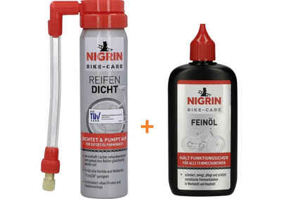 NIGRIN Fahrrad-Reparaturset Reparatur Set Fahrrad Pannenspray inkl. Bike Care
