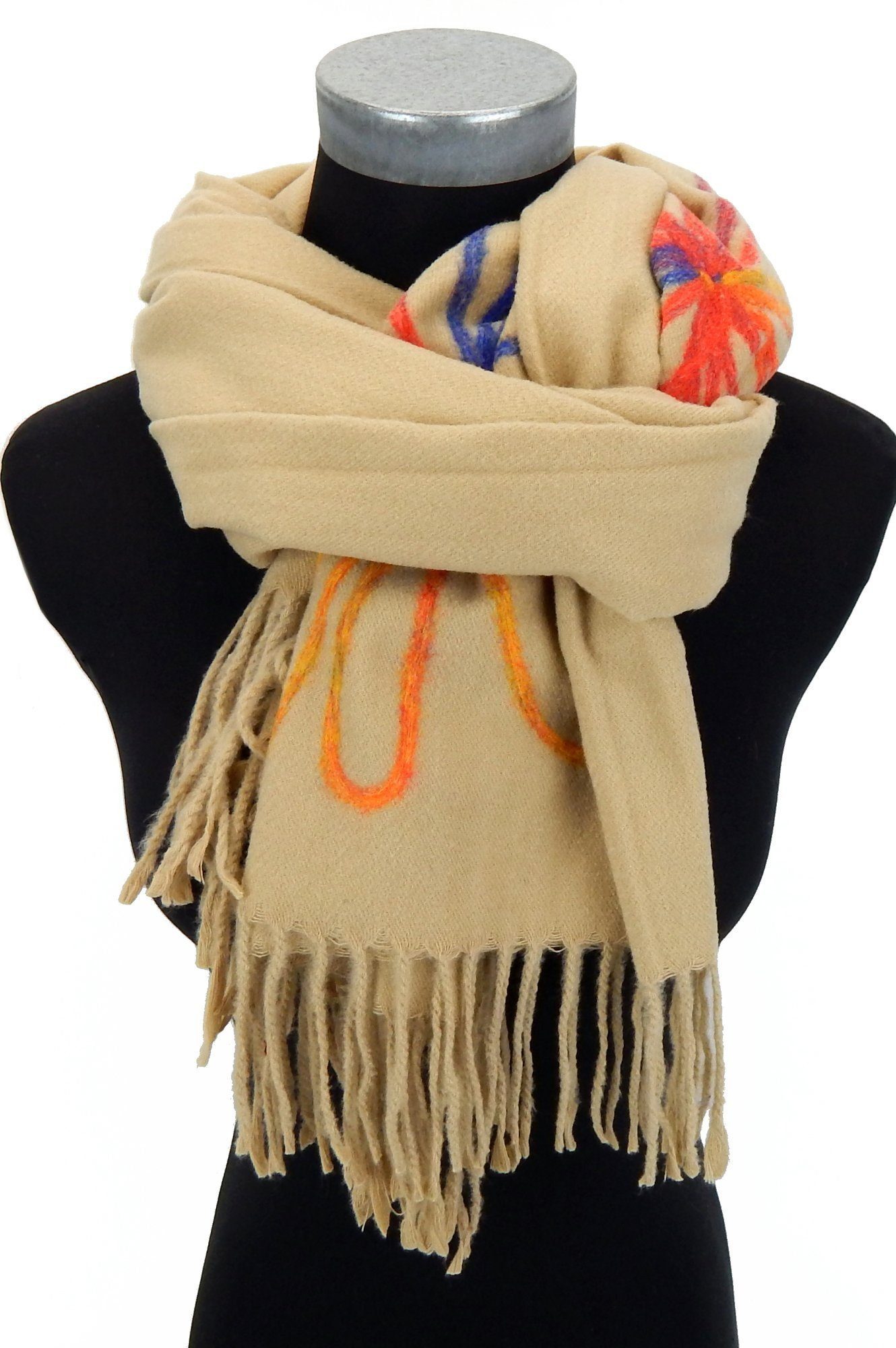 Ella Jonte Modeschal, Herbst Winterschal mit eingewebten Blumen-Motiv günstig online kaufen