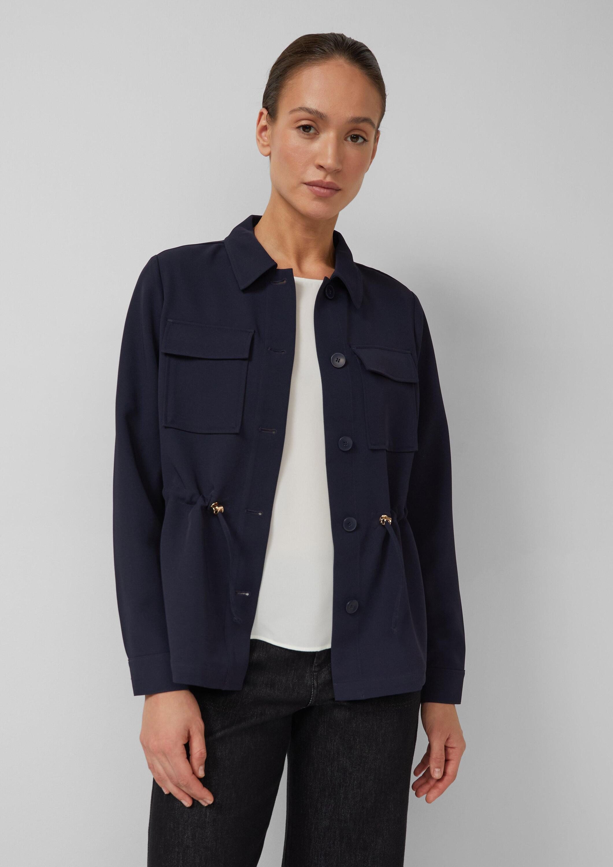 s.Oliver Funktionsjacke Indoor-Jacke Leichte Twill-Jacke mit Tunnelzug an der Taille