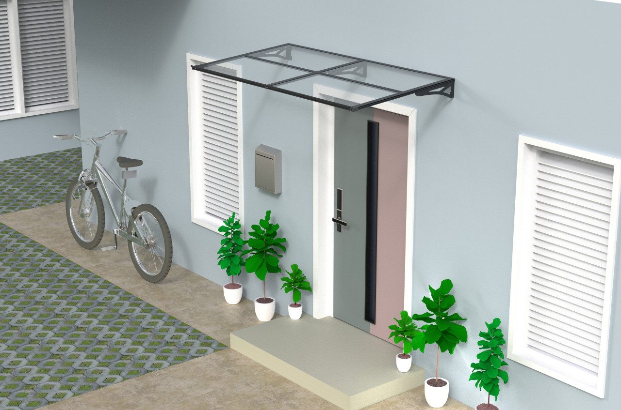 Trend Line Vordach TrendLine Vordach Bordeaus Aluminium schwarz 200 x