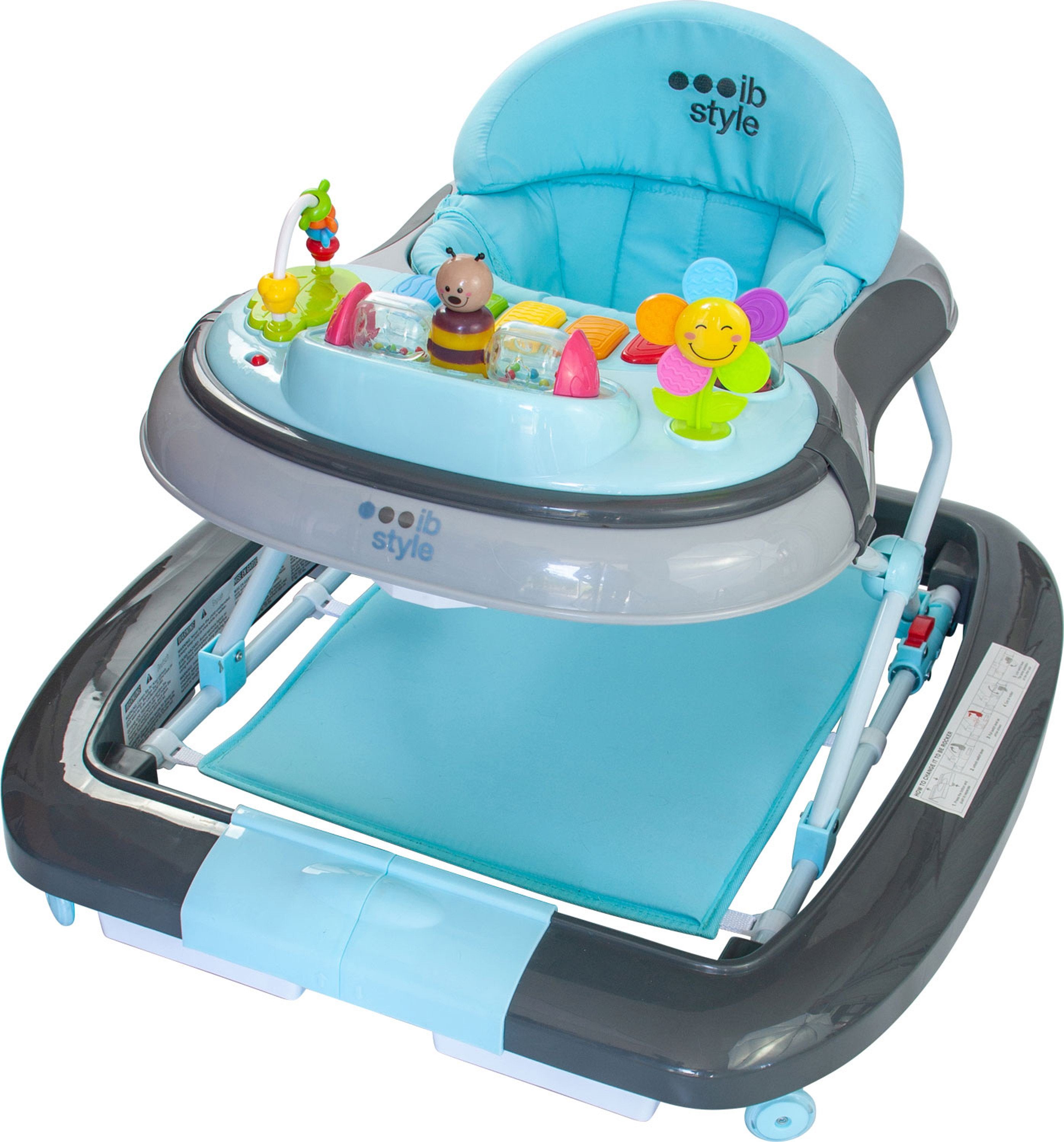 Lauflernhilfe Little World Babywalker Türkis Grau