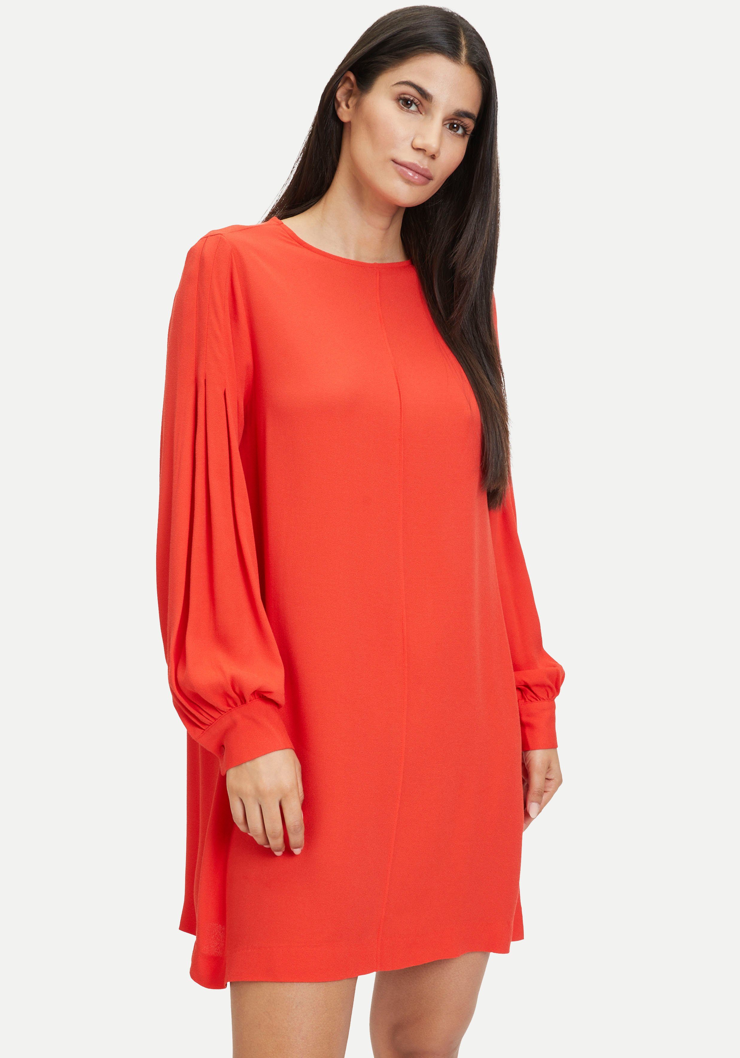 red Tamaris A-Linien-Kleid NEUE Rundhalsausschnitt- fiery KOLLEKTION mit