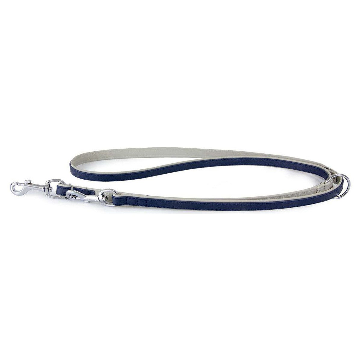 Das Lederband Hundeleine Hunde Führleine Amsterdam Navy/Grey