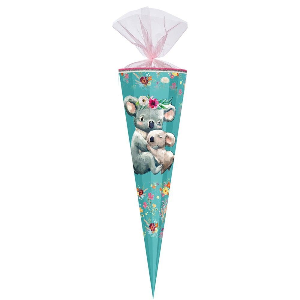 Schultüte Koalafamilie mit Stoff- & Strassapplikation