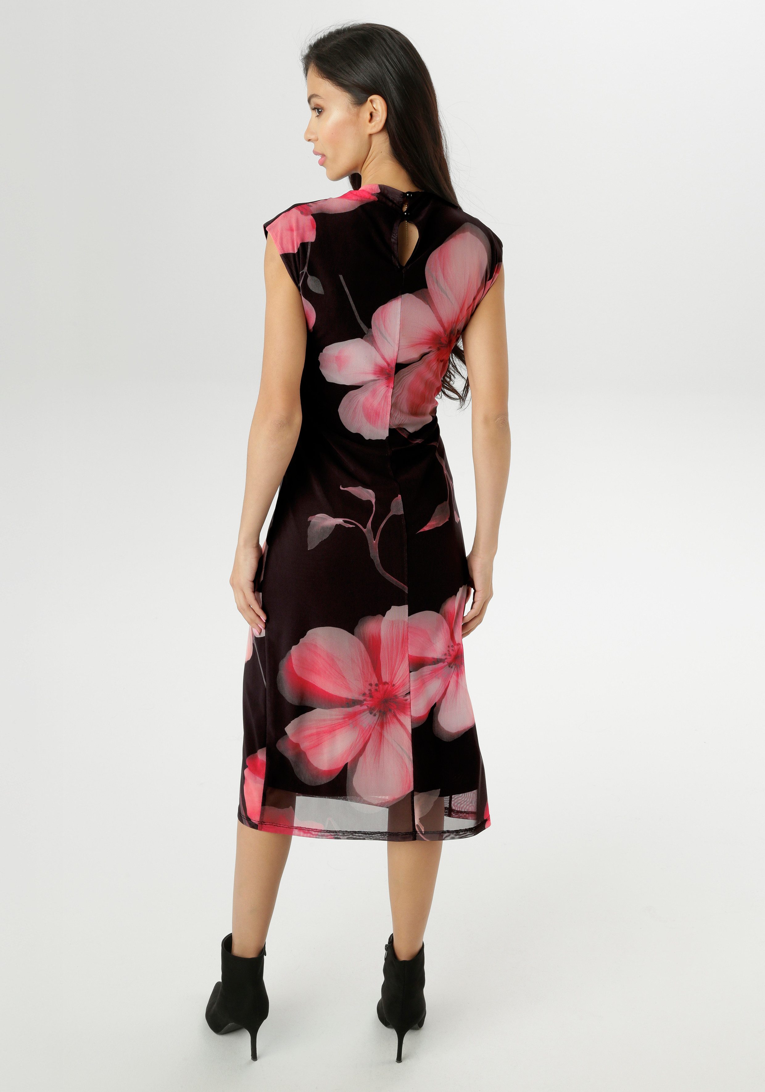 Aniston SELECTED Midikleid In Mesh-Qualiät und im angesagten Blütenprint günstig online kaufen