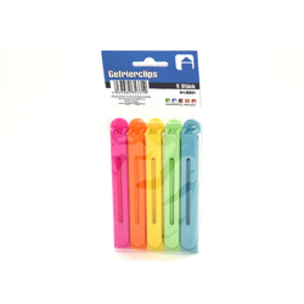 HundB Verschlussklammer Gefrierclips Tütenverschluss 5er Set 11 cm (Stück, 5-tlg., Tütenverschluss), Verschlussclip Beutelclip Tütenclip Gefrierbeutelclip Clipverschluss