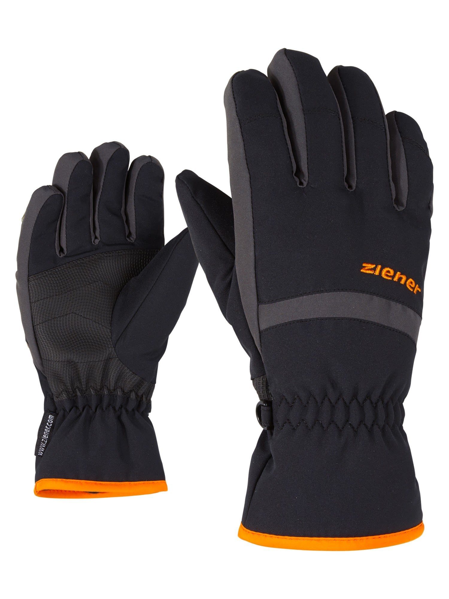 Kinder Ziener - Glove Black As Lejano Junior Ziener Grey Fleecehandschuhe Accessoires