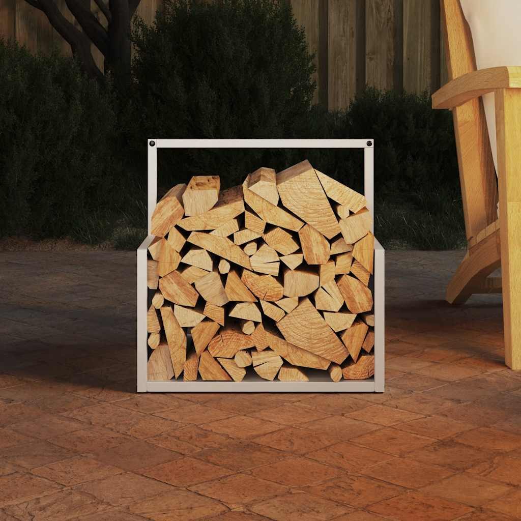 vidaXL Kaminholzregal Brennholzregal Weiß 40x40x40 cm Kaltgewalzter Stahl
