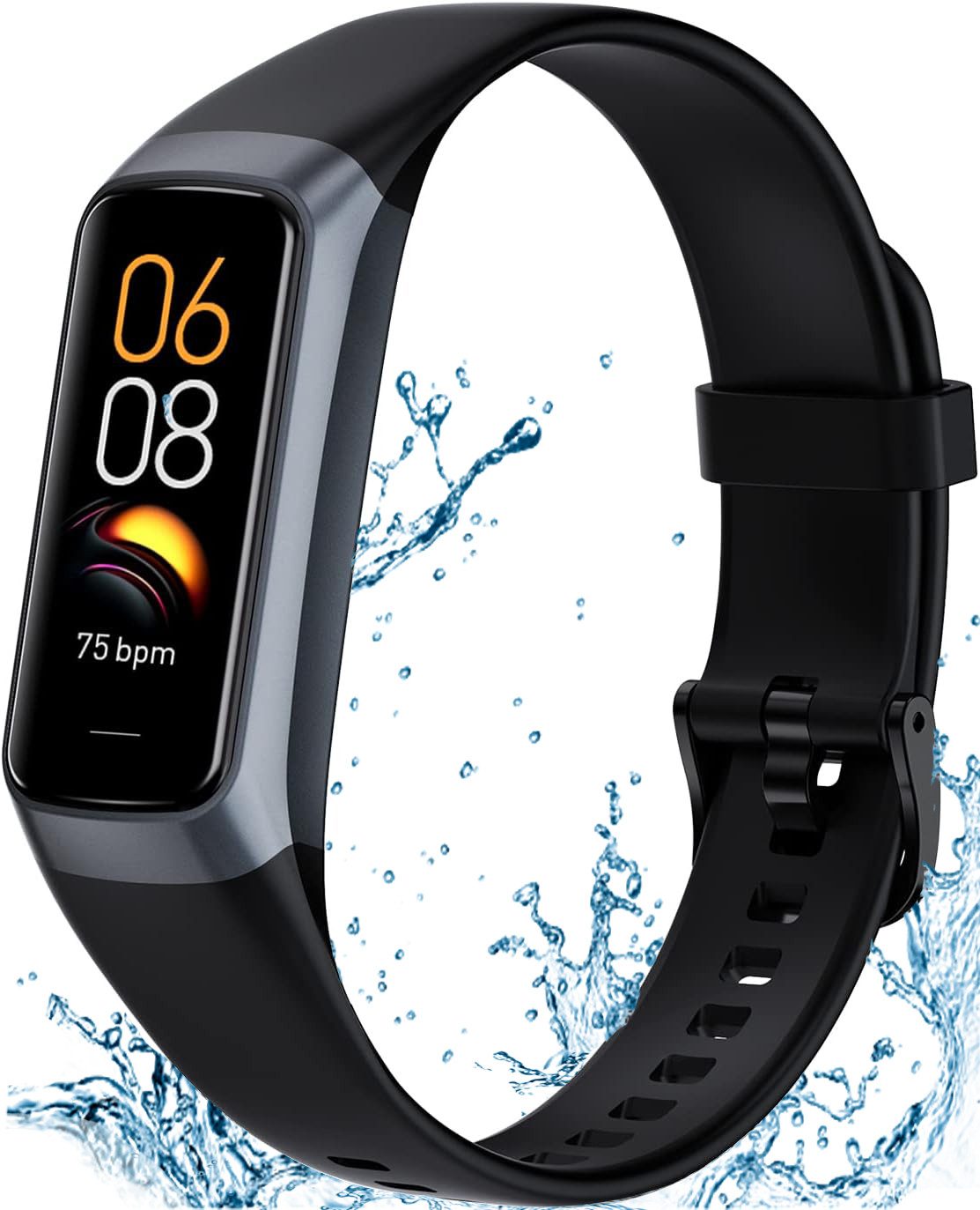 Futicare Fitness-Tracker Smartwatch mit 24/7 Herzfrequenz- & Blutsauerstoffmessung (Schlafmonitor, 1,1" AMOLED Touchscreen, 25 Sportmodi, Schrittzähler & IP68 wasserdicht für Damen & Herren)