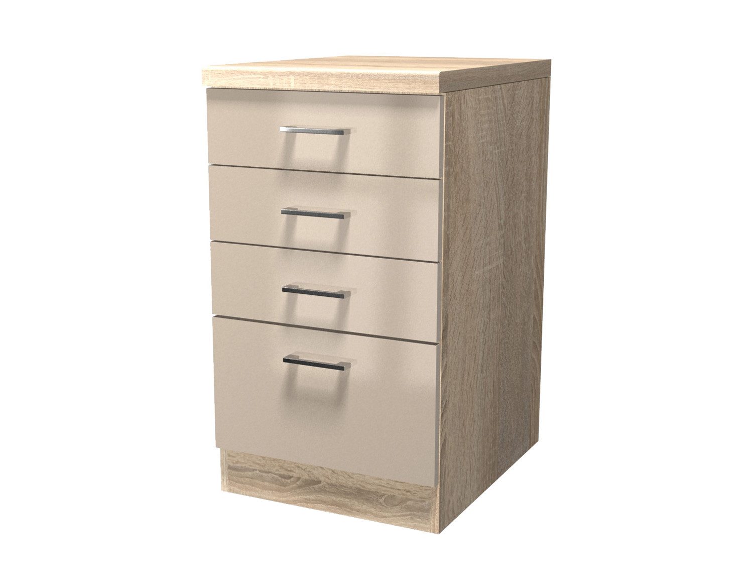 Flex-Well Schubkasten-Unterbau Schubkastenschrank - 50 cm - Kaschmir Glanz Sonoma Eiche – Neapel