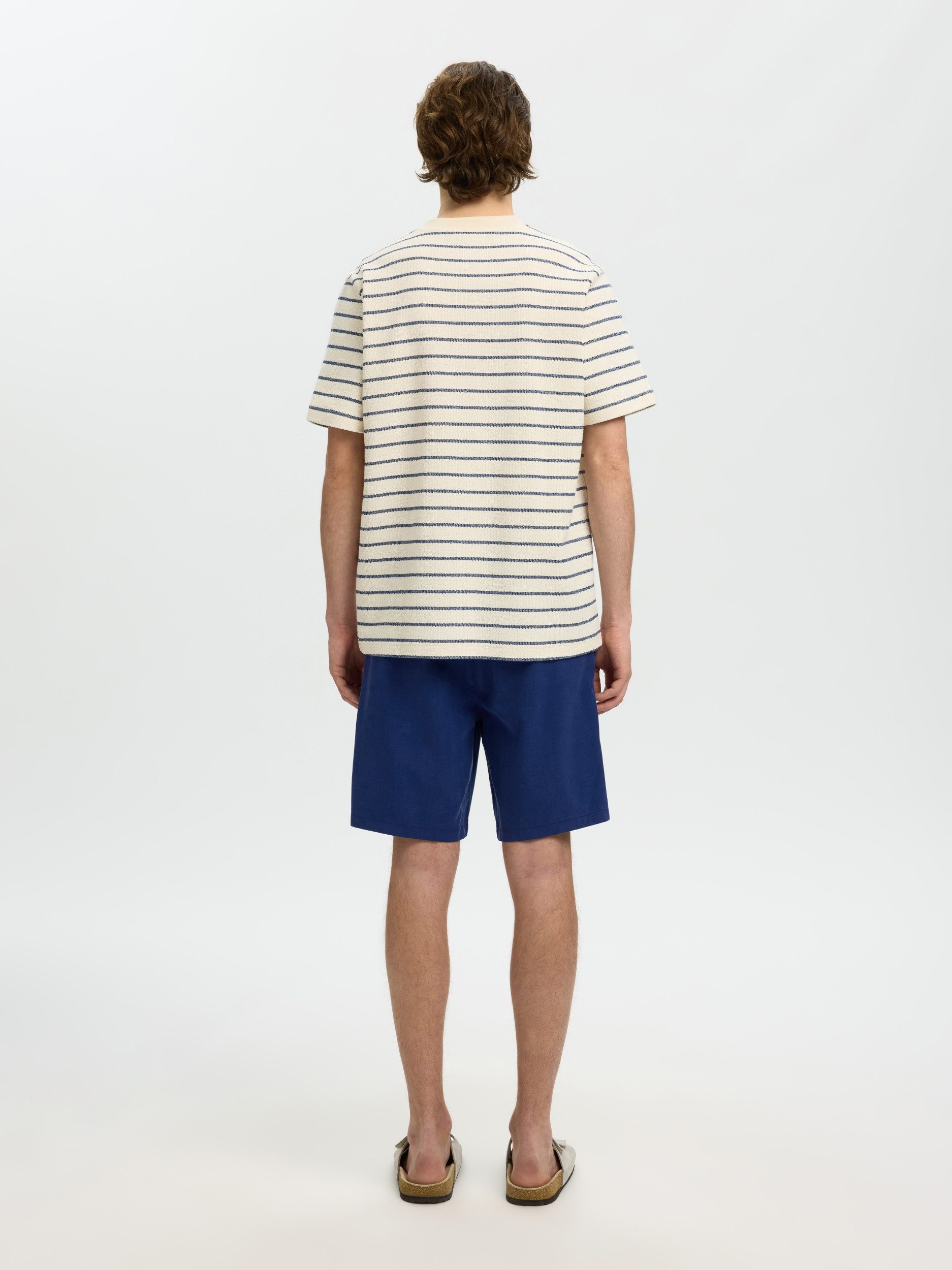 SELECTED HOMME Poloshirt SLHDJANGO STRIPE SS O-NECK TEE