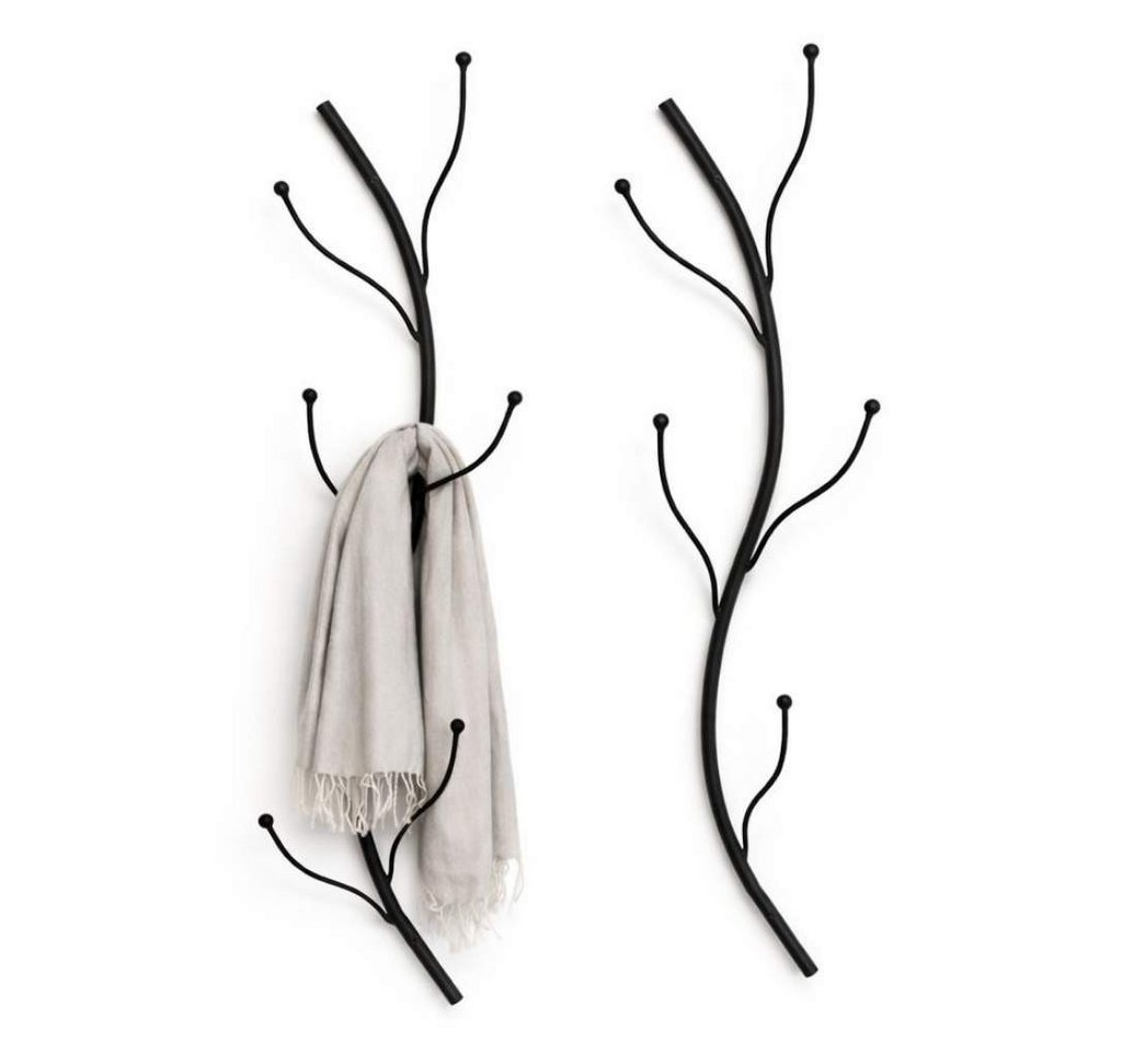 DanDiBo Wandgarderobe Metall Schwarz 93861 Flora 2er Set Garderobe Wand Garderobenhaken