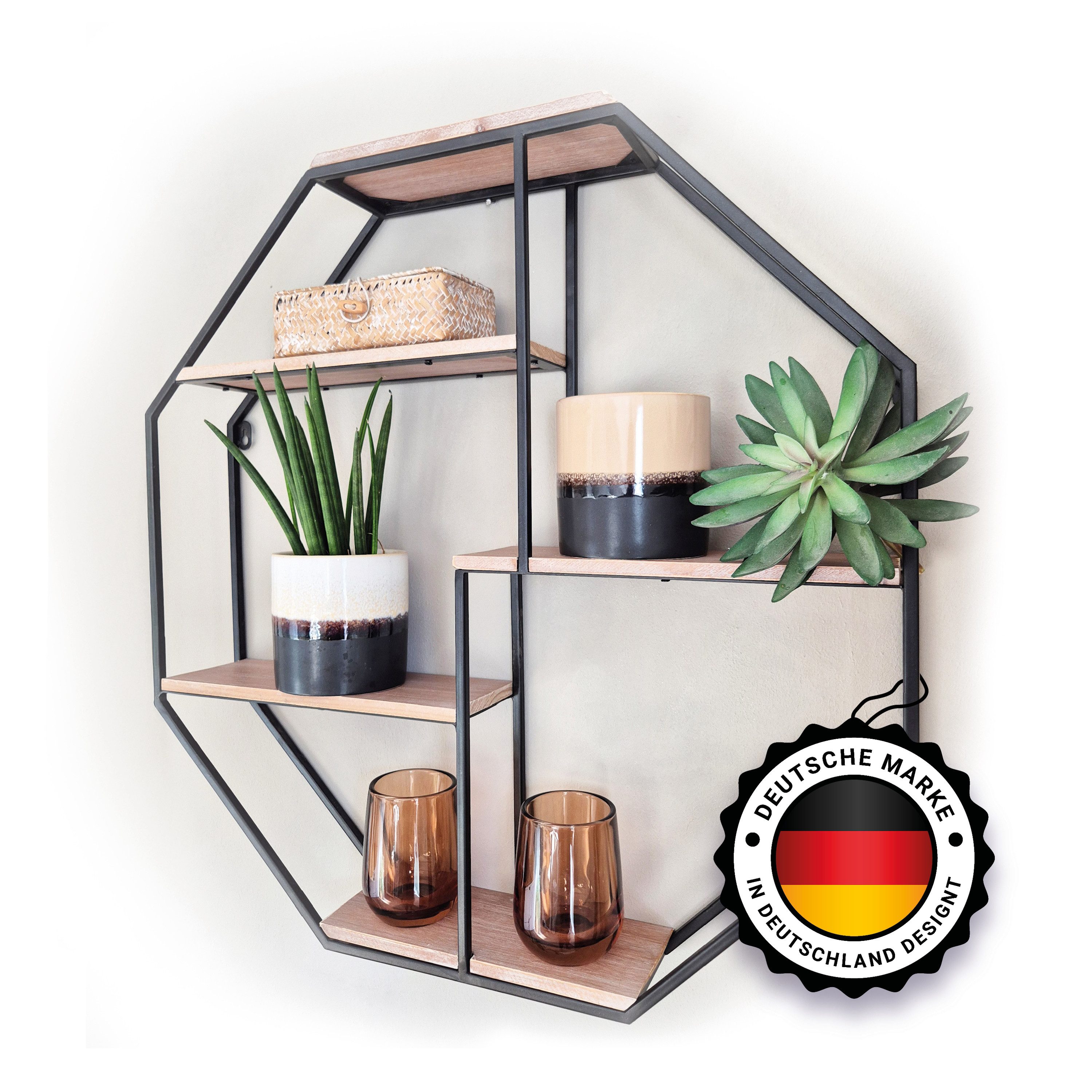Kyto Wandregal Kyto Wandregal Oktagon 60x60cm - Deco Regal Oktagonalform 8-Eckig