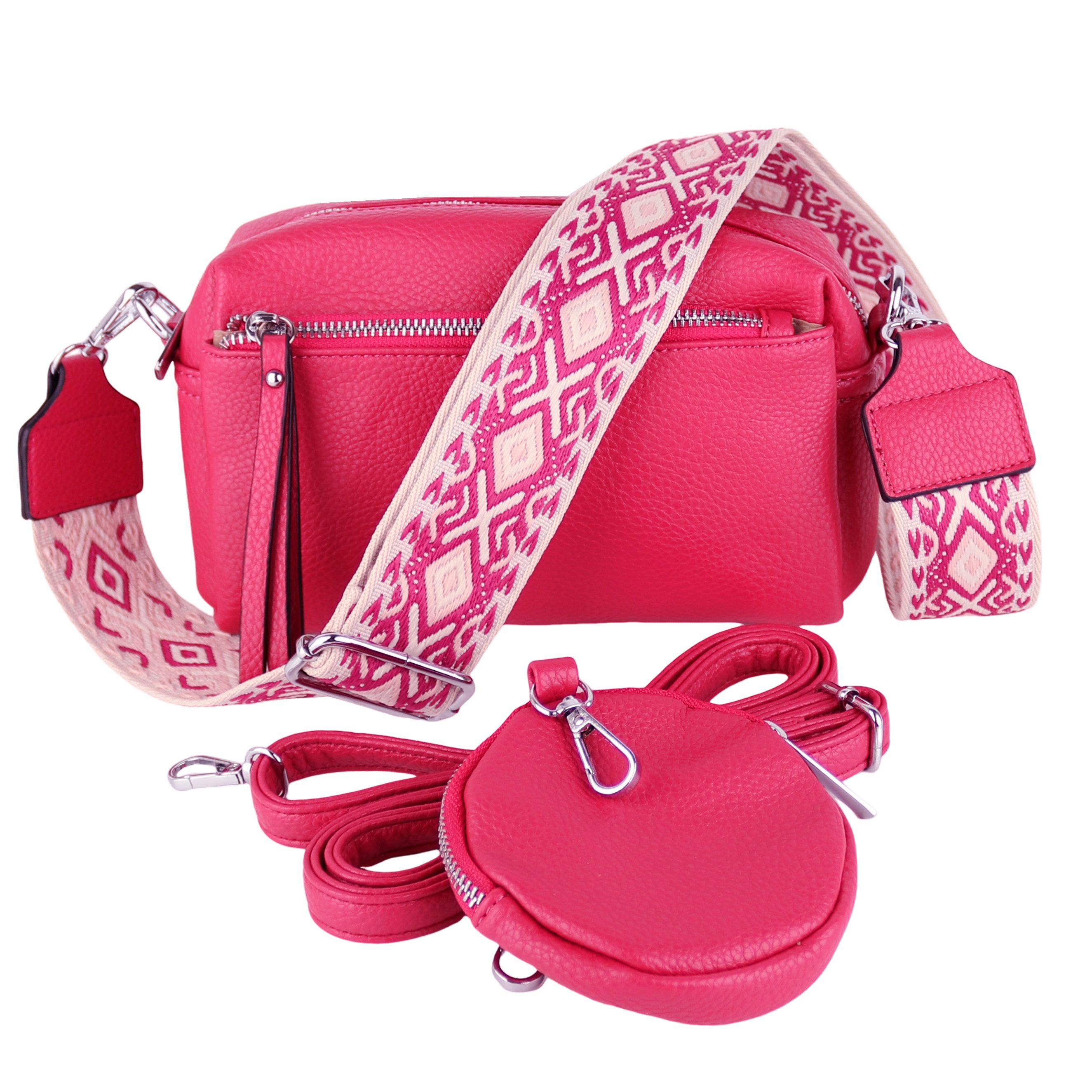 Umhängetasche Damen, Veganleder Crossbody Tasche Bag, Schultertasche