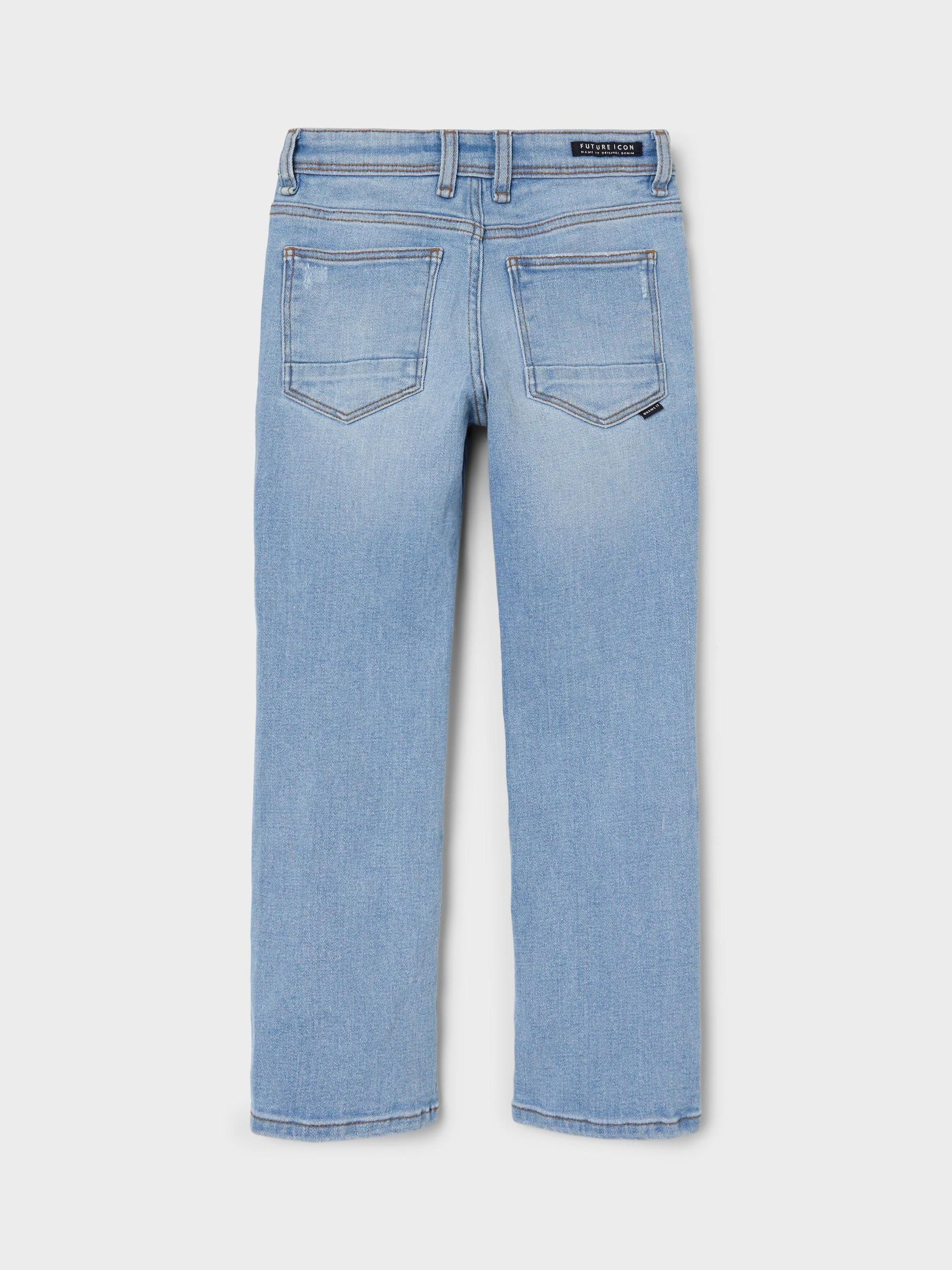 Name It Regular-fit-Jeans Straight Leg Denim Jeans mit für Unisex Baumwolle Regular Fit unifarben wärmend Haken casual-Style – Bild 3 von 5