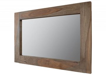 Massivmoebel24 Spiegel NATURE GREY (Moderner Massivholz Spiegel, geradliniges Design, grau geölt 90x3x60 Sheesham montiert)