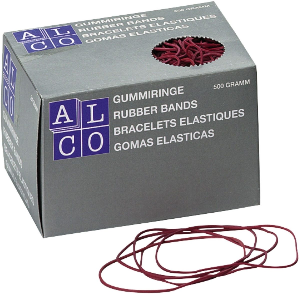 ALCO Gummibänder Gummiring Naturkautschuk 40mm rot 500g