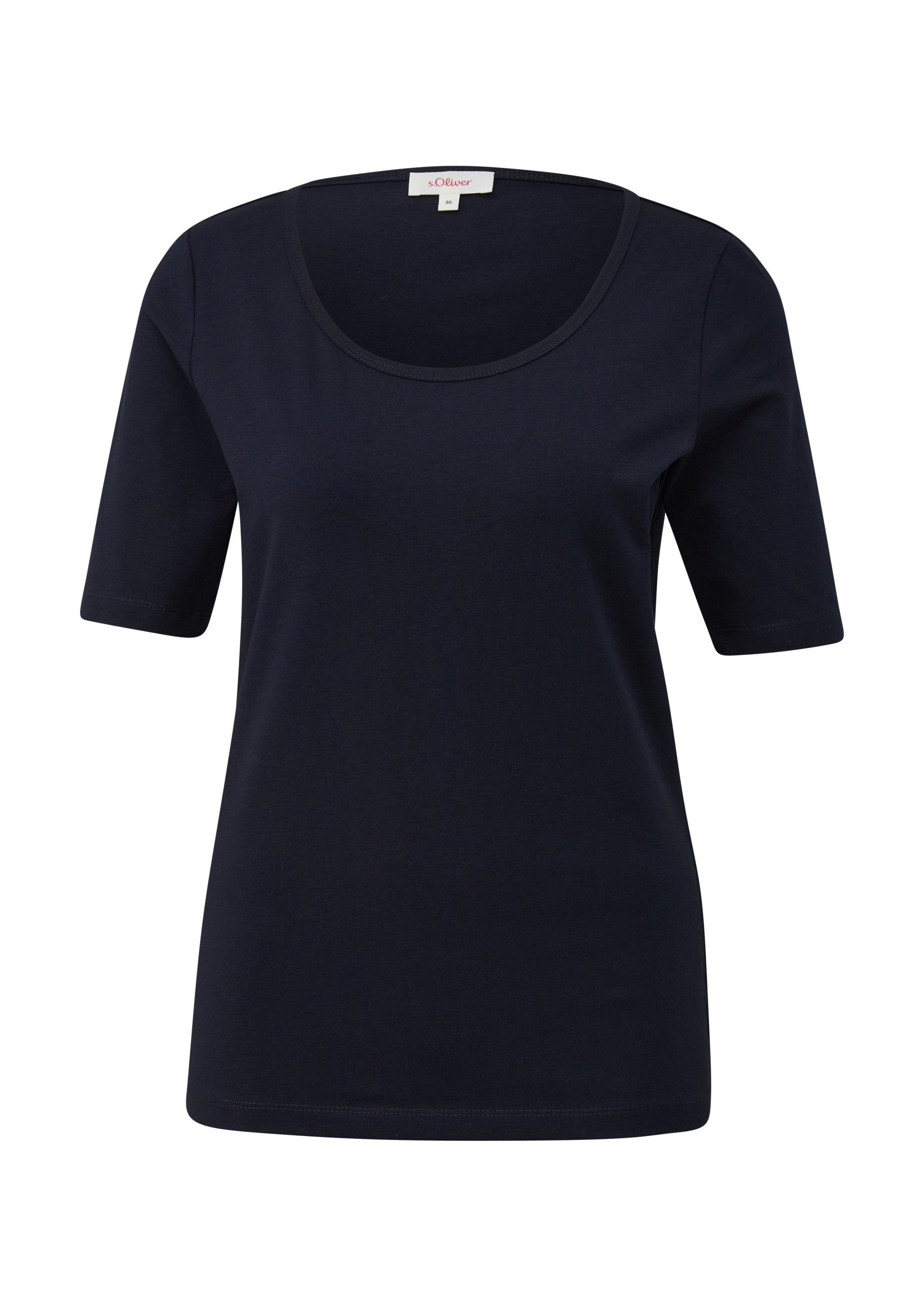 s.Oliver Kurzarmshirt T-Shirt Elastisches Jersey-Shirt mit U-Ausschnitt günstig online kaufen