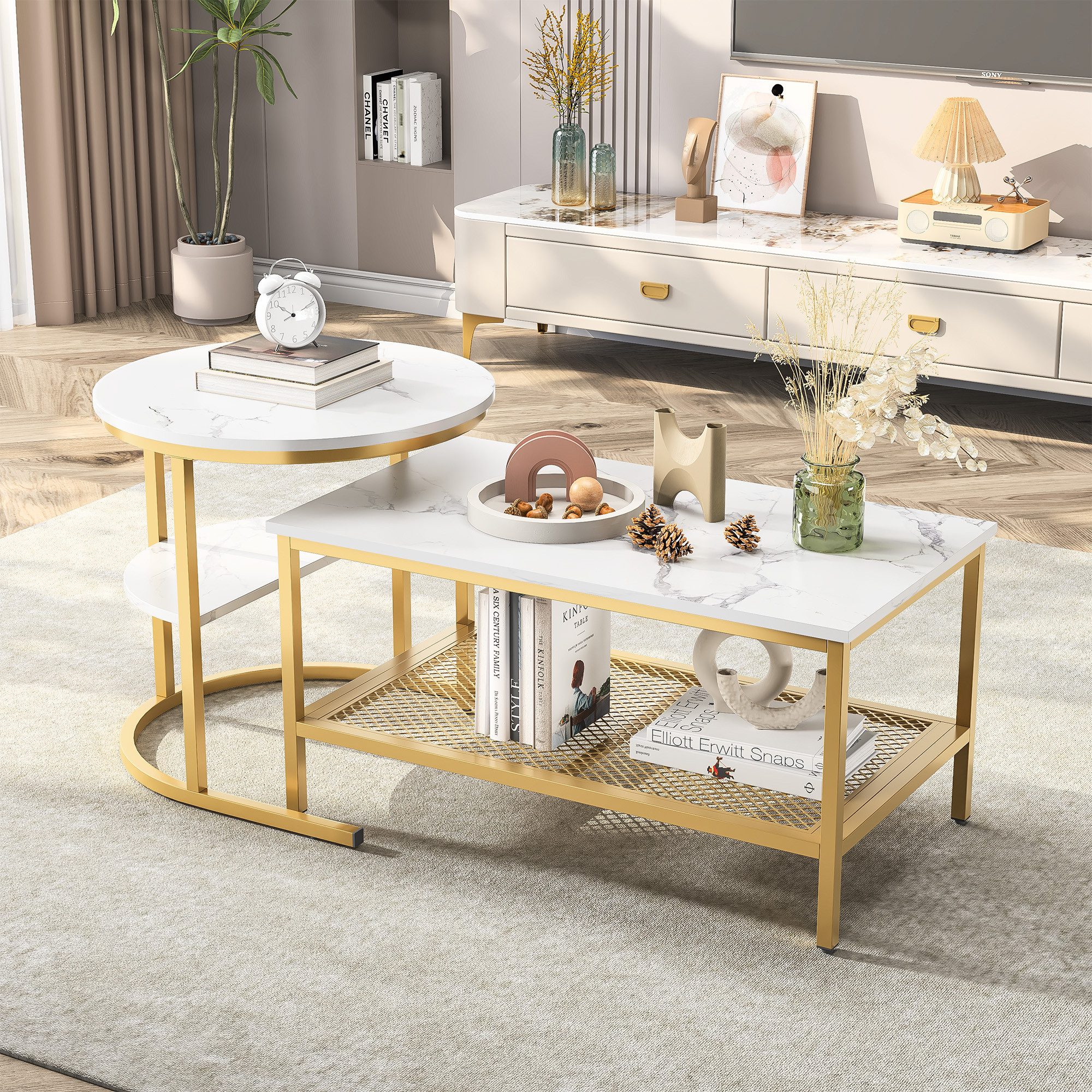 Furnishings Home Couchtisch rund Kaffeetisch Beistelltisch günstig online kaufen