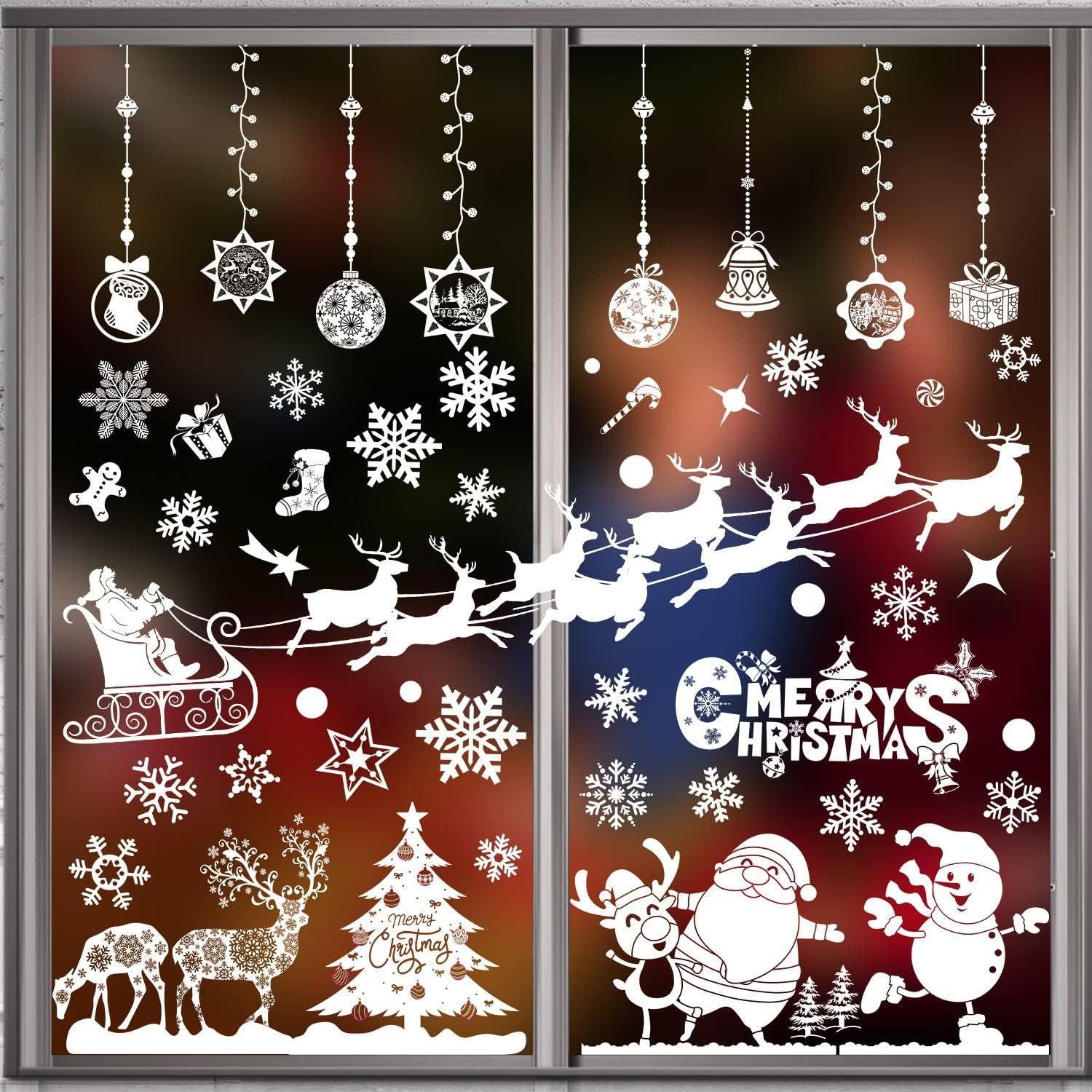 Dekohänger Fensterbilder Weihnachten Schneeflocken 8 Blätter Fensteraufkleber