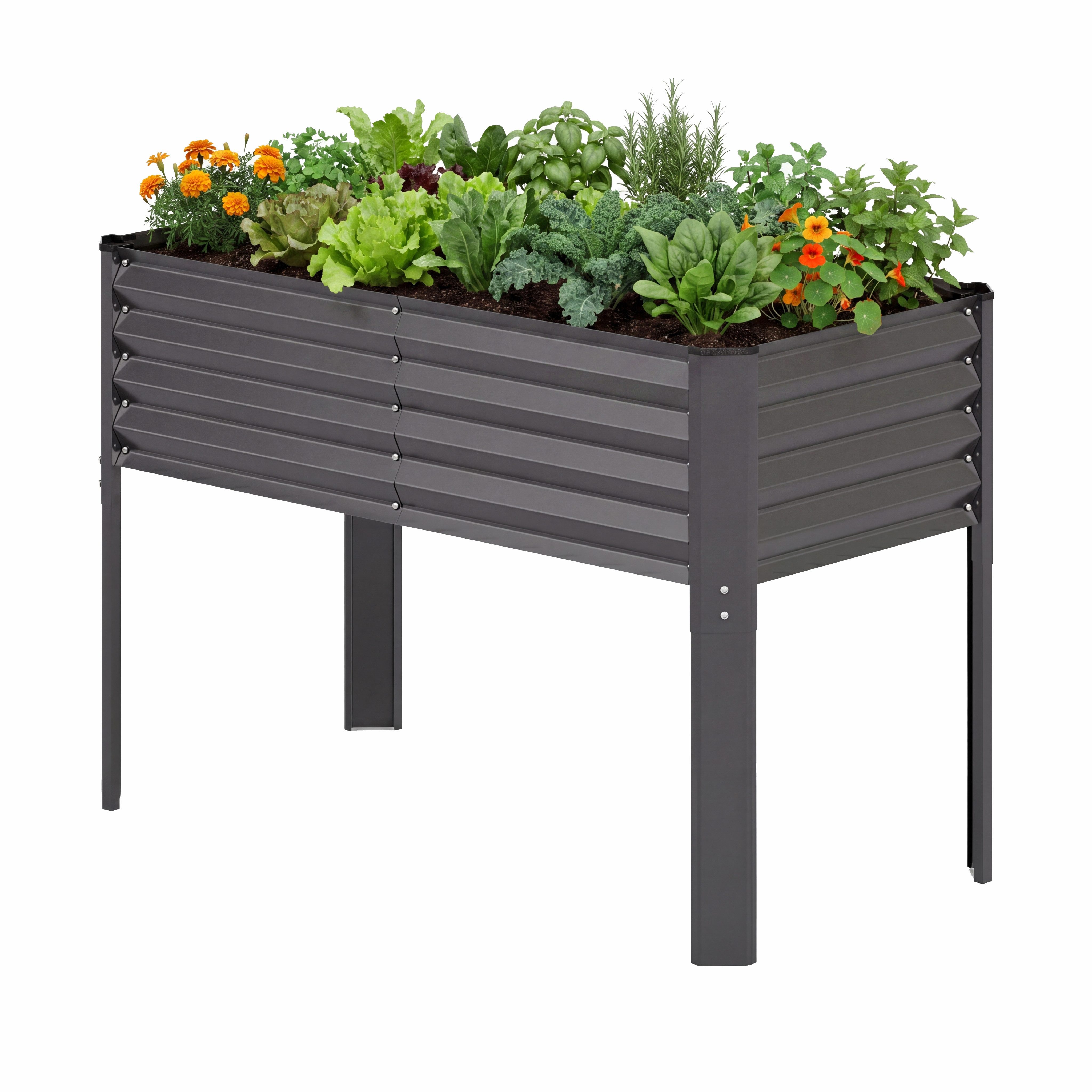 KOMFOTTEU Hochbeet, Pflanzkasten Blumenkasten mit Abflusssystem