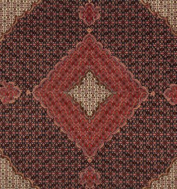 Orientteppich Perser - Täbriz quadratisch - 203 x 202 cm - dunkelblau, morgenland, quadratisch, Höhe: 10 mm, Wohnzimmer, Handgeknüpft, Einzelstück mit Zertifikat