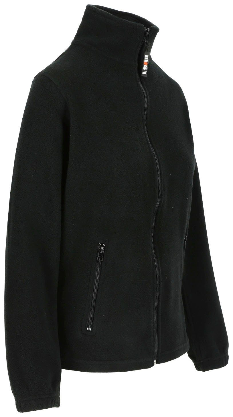 2 angenehm Fleecejacke Deva warm, schwarz und leicht Reißverschluss, Herock Jacke Seitentaschen, langem Damen Mit Fleece