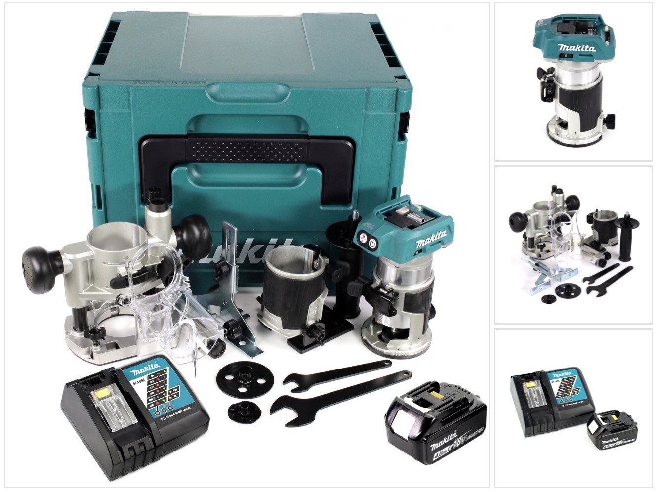 Makita Akku-Multifunktionsfräse DRT 50 RM1J X2 18 V Li-Ion Akku Brushless Multifunktionsfräse
