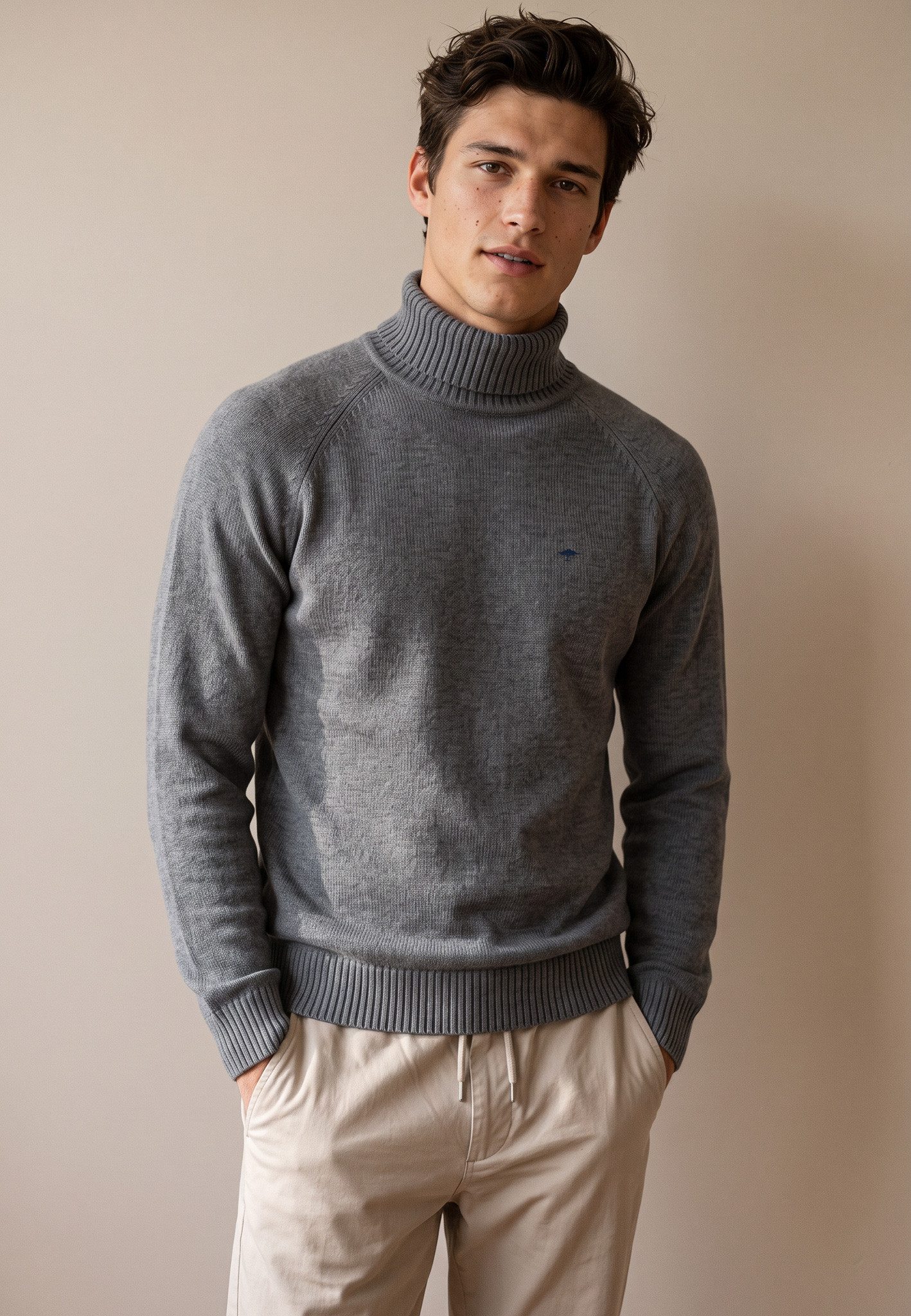 FYNCH-HATTON Rollkragenpullover Raglanärmel, Kaschmiranteil