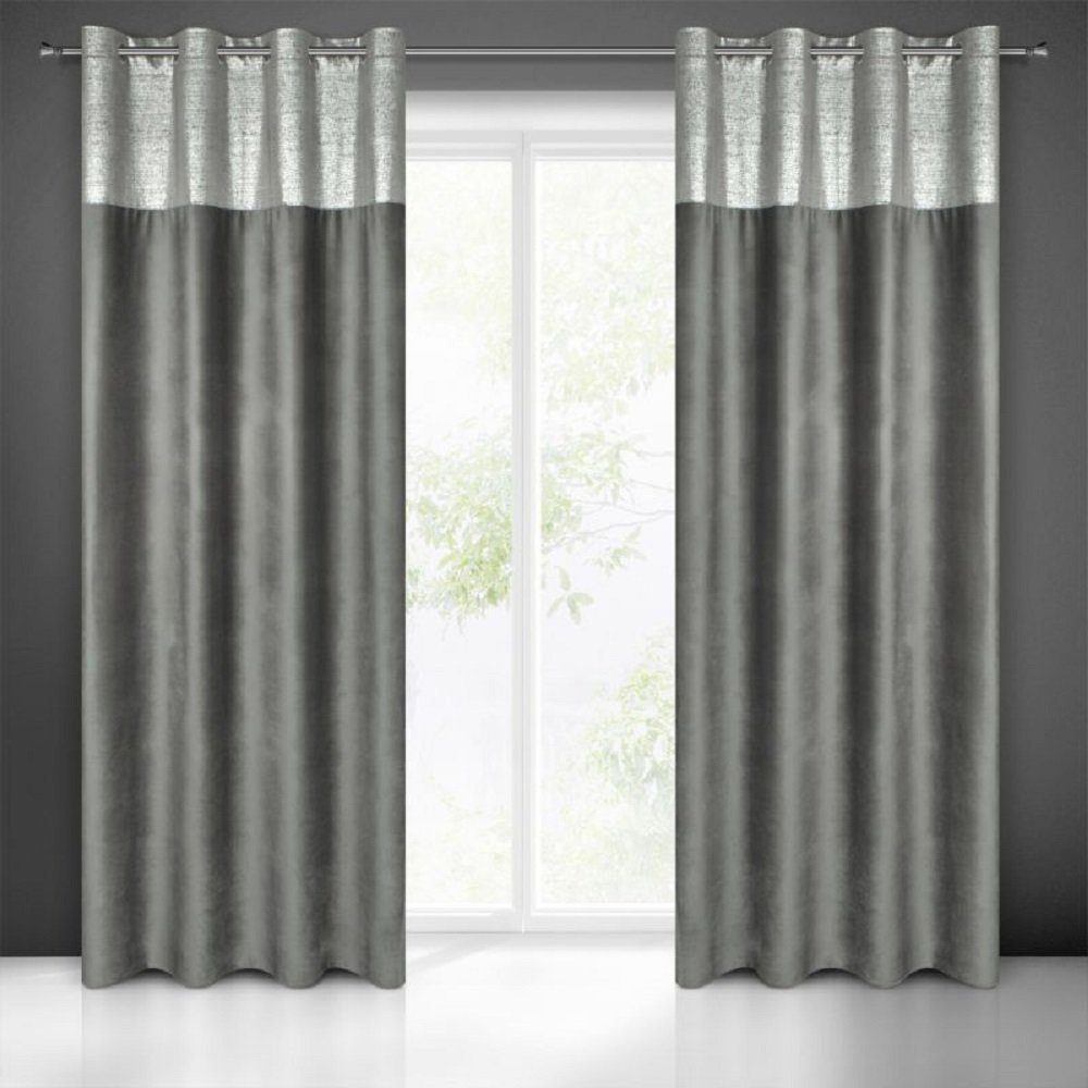 Vorhang »Samtvorhang Vorhang Velvet Samt Velours Ösen Grau Silber  140x250cm«, Mariall, Ösen, Glamour online kaufen | OTTO