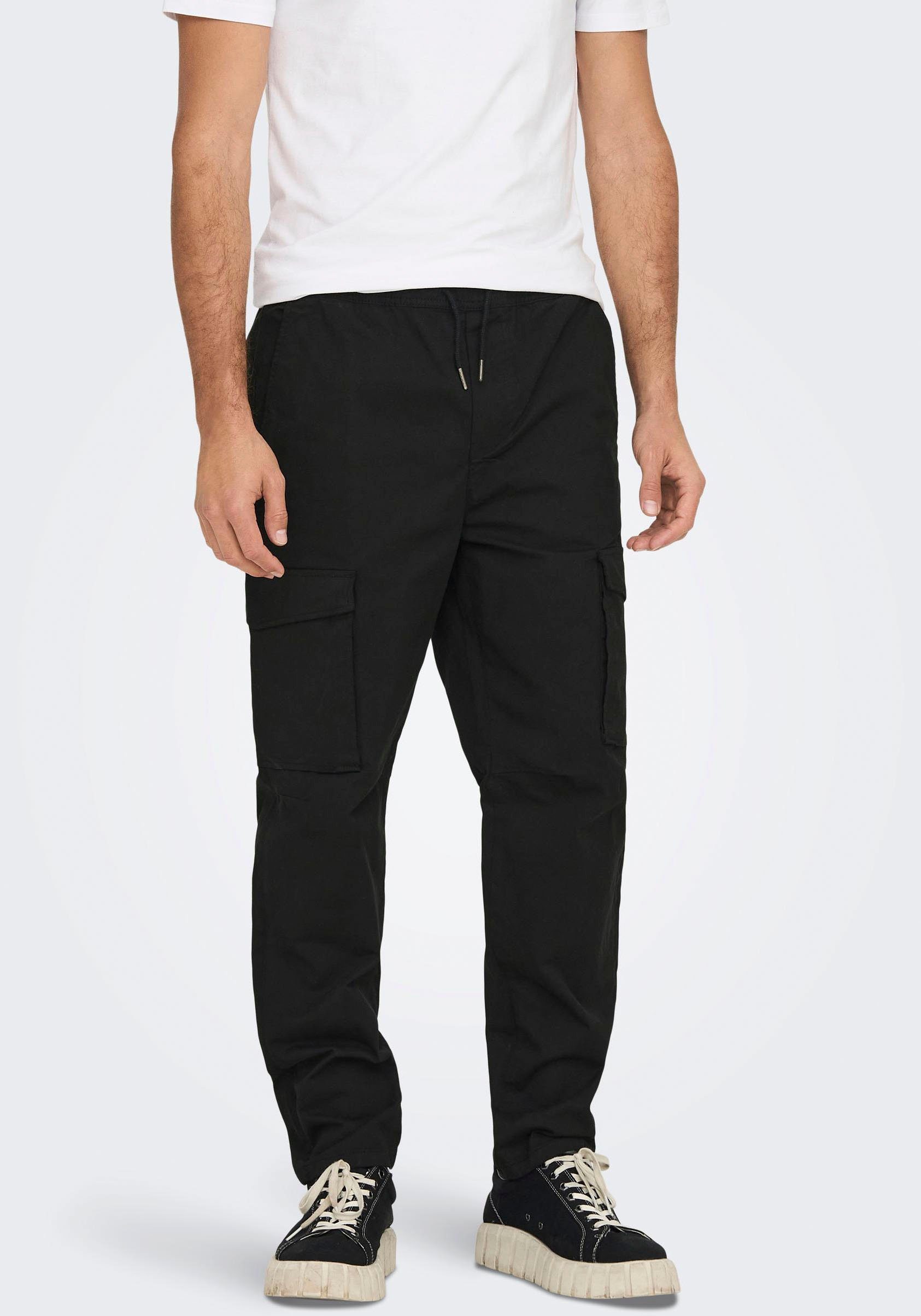 ONLY & SONS Cargohose ONSELL TAPERED CARGO 4485 schwarz