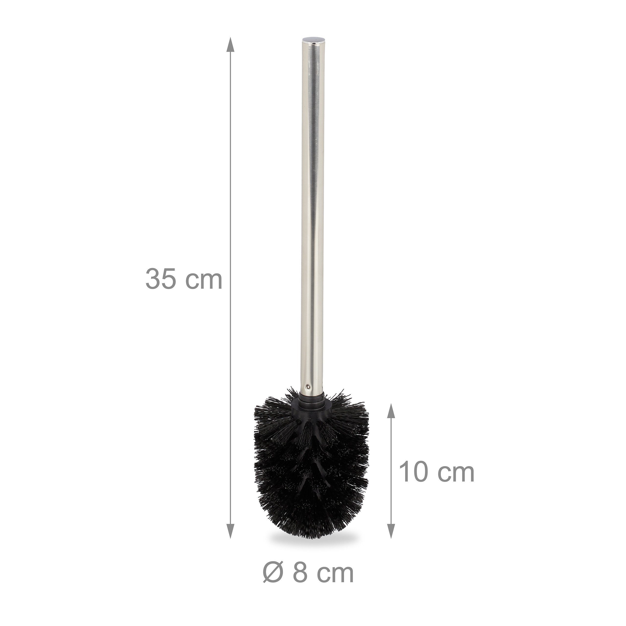 relaxdays WC-Reinigungsbürste Toilettenbürste 3er Set schwarz, Alle gängigen WC-Garnituren, (3-tlg) – Bild 4 von 5