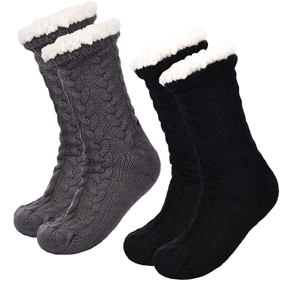 Housruse Kuschelsocken Socken »2 Paar bequeme ABS-Sohlensocken - Warme  Damensocken - Wintersocken mit Anti-Rutsch-Nippel - Dicke Socken«