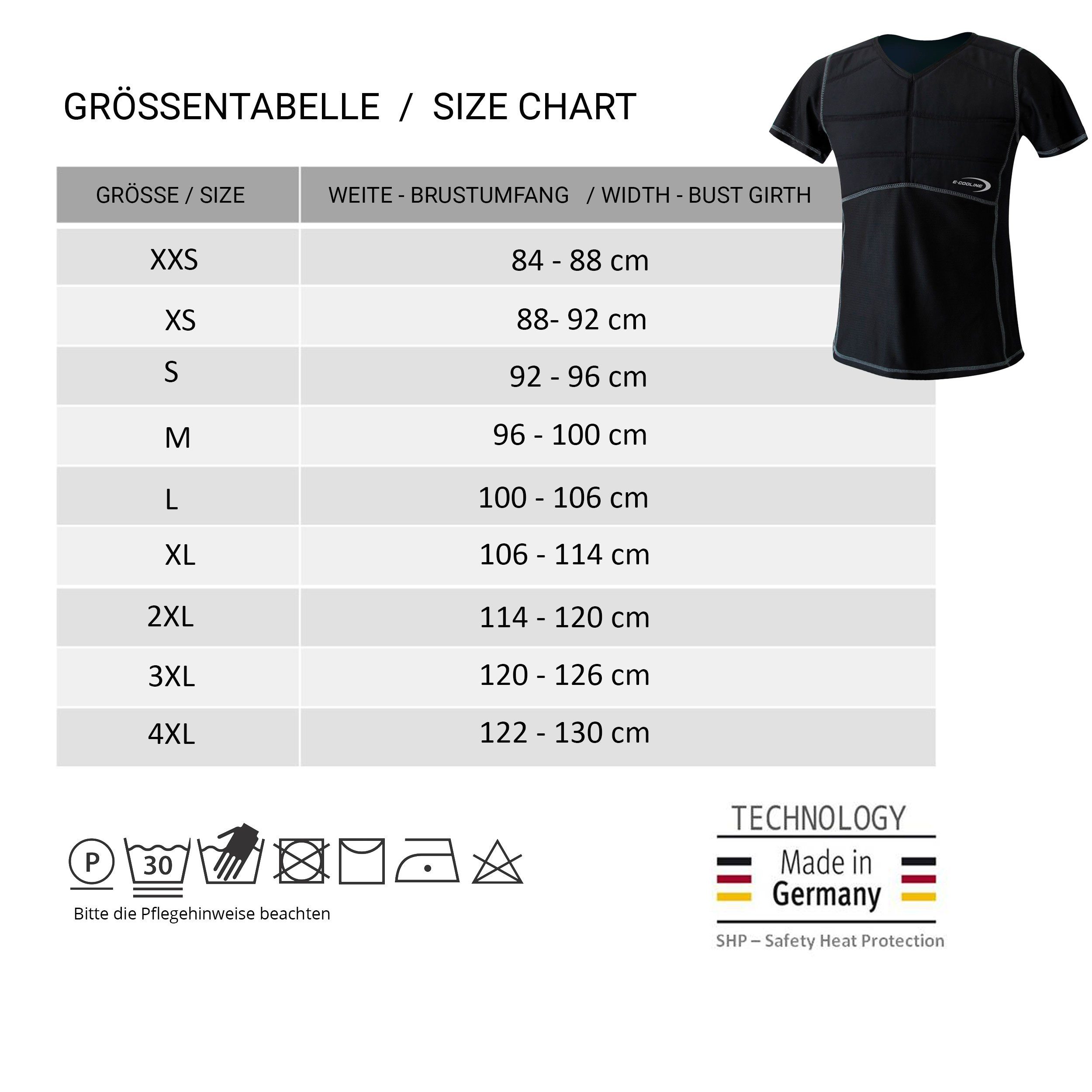 E.COOLINE Funktionsshirt Powercool SX3 kühlendes T-Shirt - Kühlung durch Aktivierung mit Wasser Kühlshirt