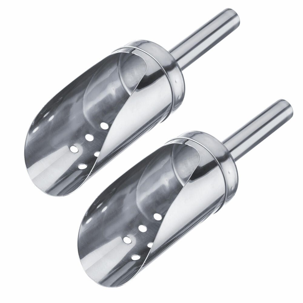 WESTMARK Eiswürfelbehälter 2 Stk, Eisschaufel/Schaufel, Rund, Edelstahl, 120 ml, Aluminium, spülmaschinengeeignet, ergonomischer Griff, langlebig