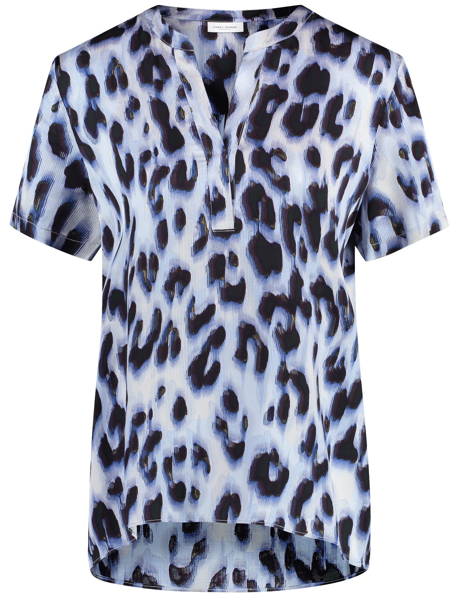Klassische Bluse Gemustertes Blusenshirt mit Falten