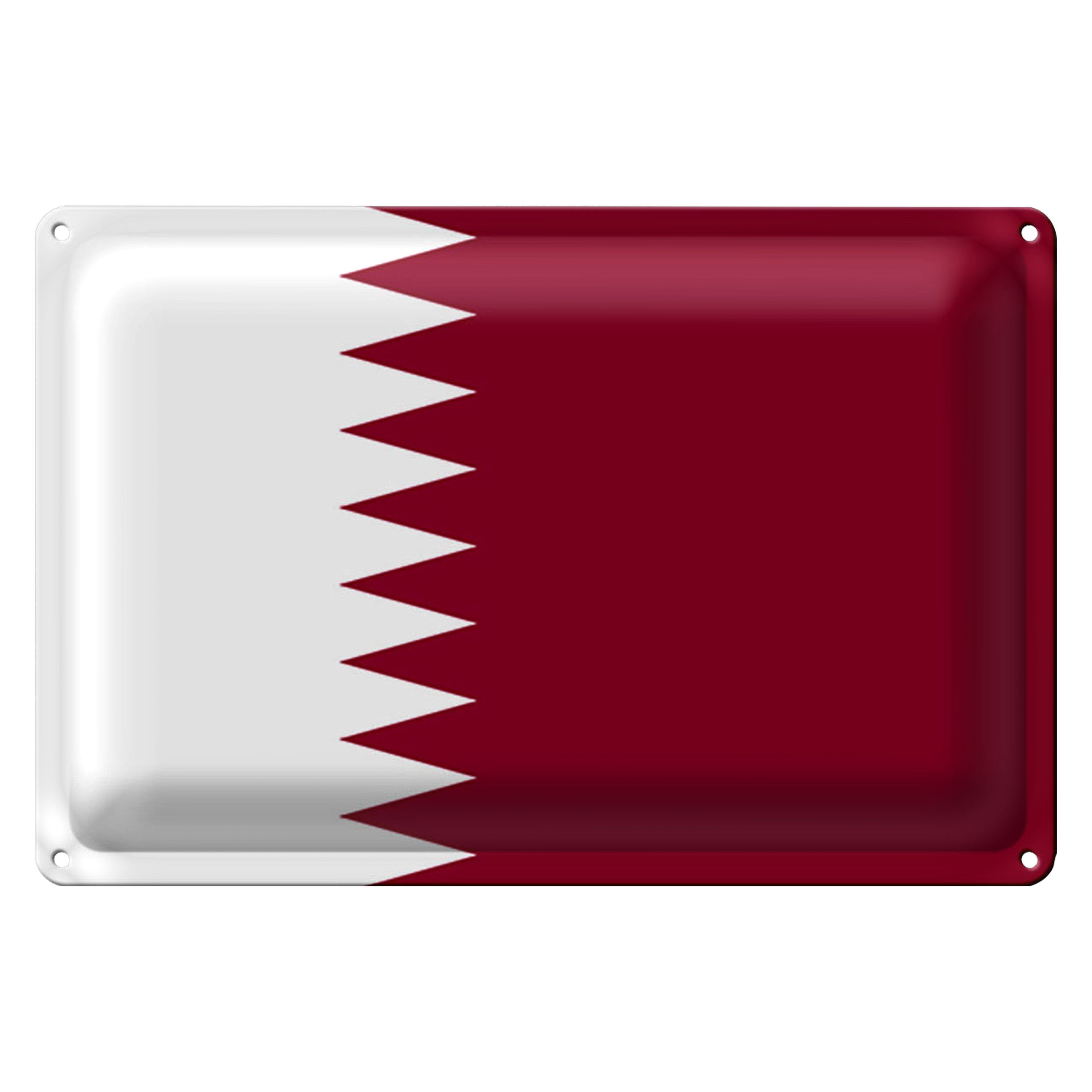 Roomando Metallschild Flagge Katar 40x30cm Flag of Qatar