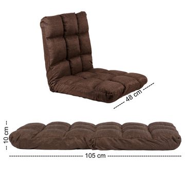 UNUS HOME Sessel Bodenstuhl (1-St., 105x45x10 cm (LxBxH) im flachem Zustand), Bodenkissen mit Lehne, Sitzkissen, Rückenlehne, Meditationsstuhl