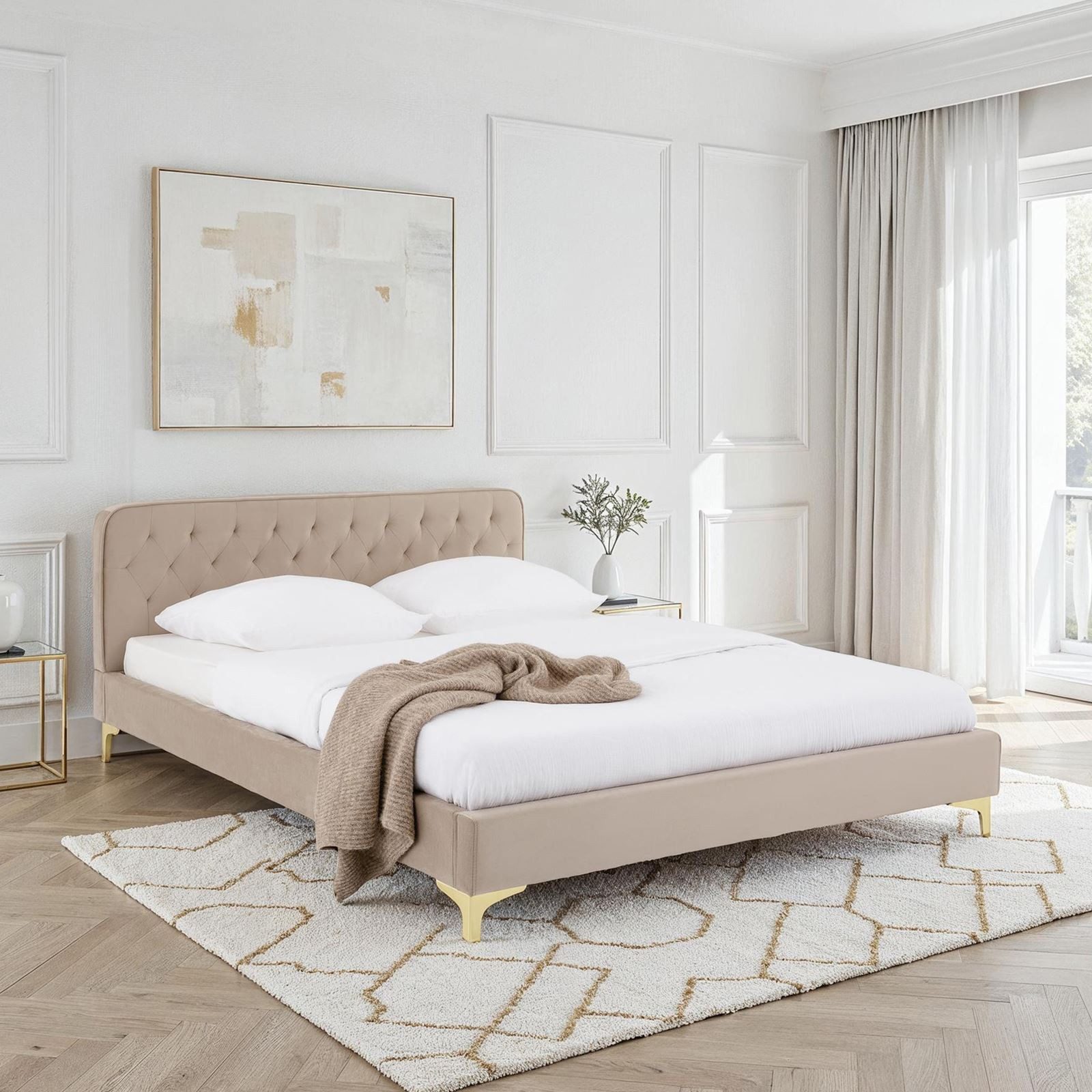 CARO-Möbel Polsterbett GLAMOUR, Bett GLAMOUR gepolstert mit Steppmuster aus günstig online kaufen