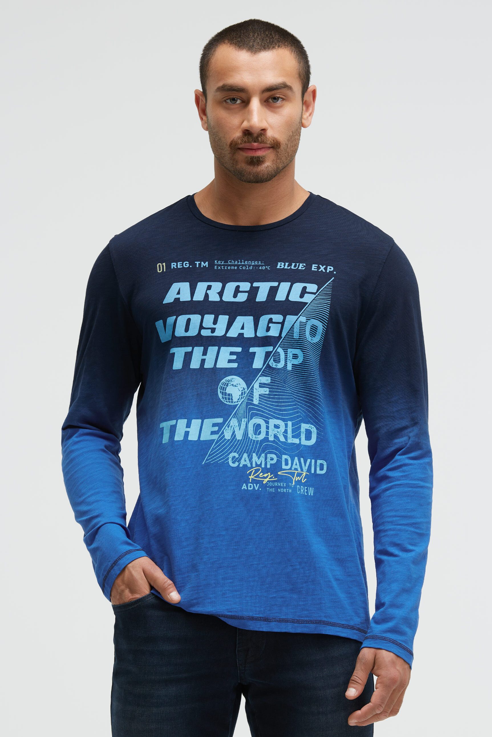 CAMP DAVID Langarmshirt aus Baumwolle