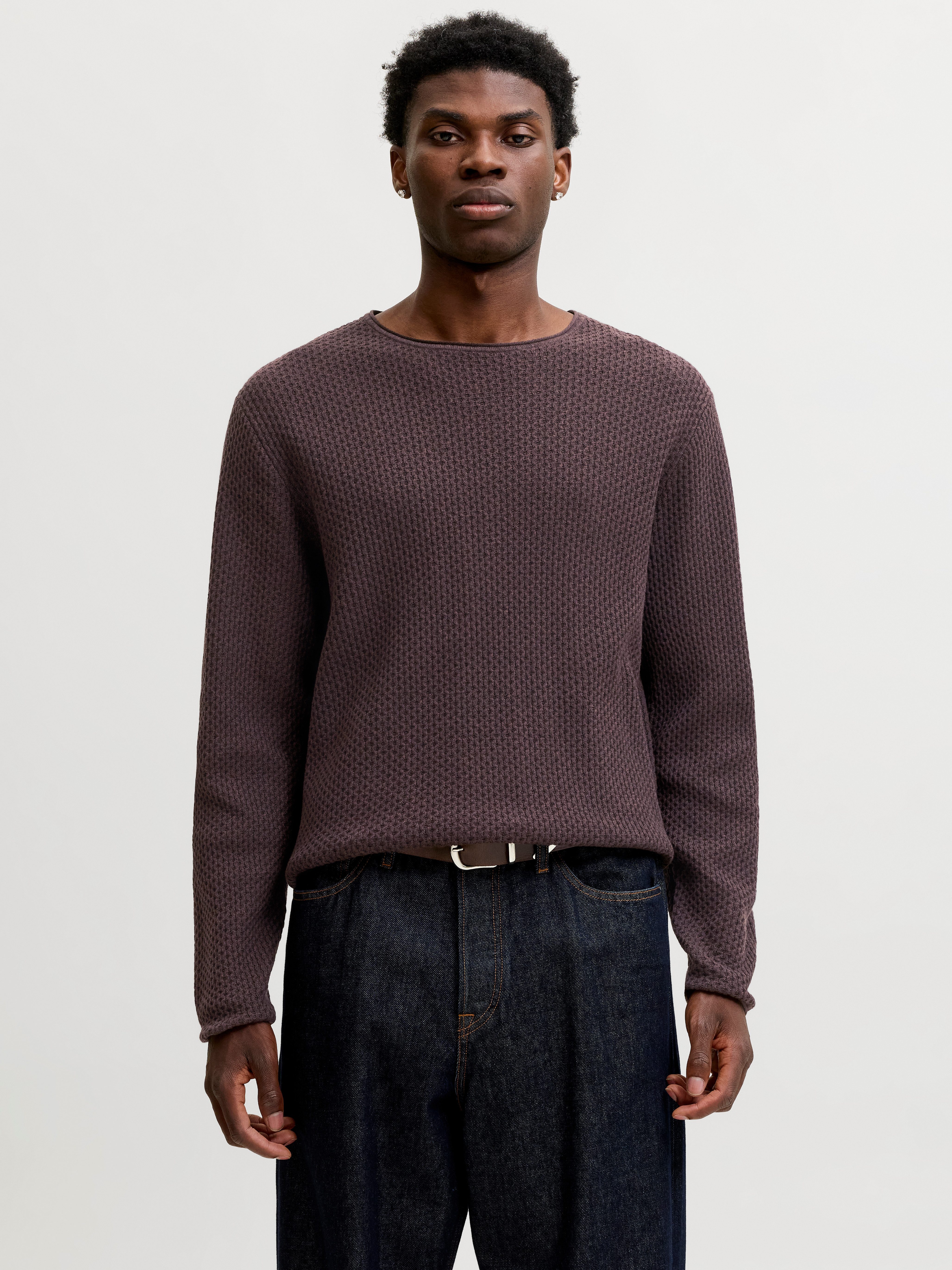 Jack & Jones Rundhalspullover JPRBLUMASON KNIT CREW NECK SN Baumwolle, regular fit
