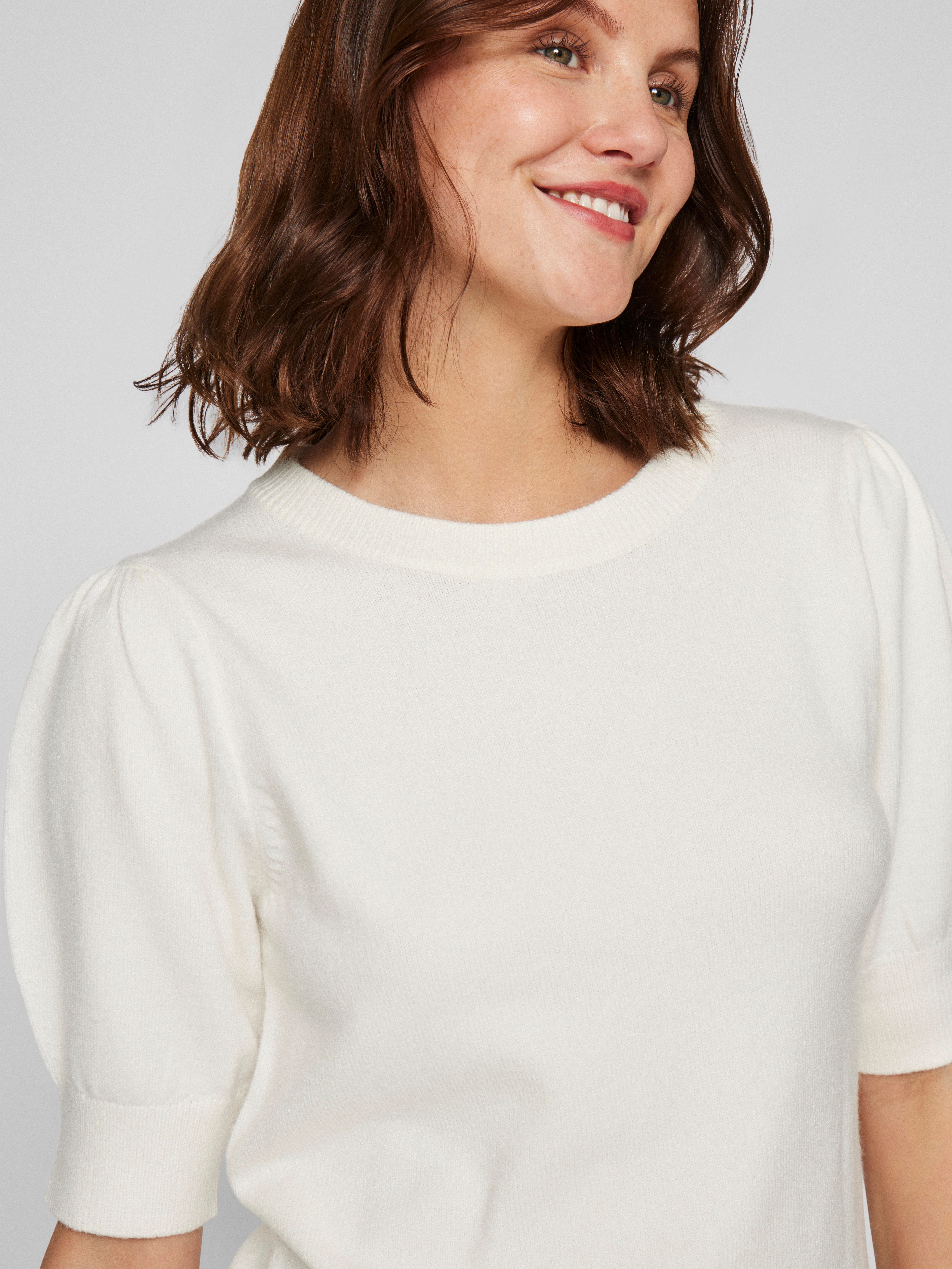 Vila Strickpullover VIRIL 2/4 SLEEVE O-NECK KNIT TOP - NOOS